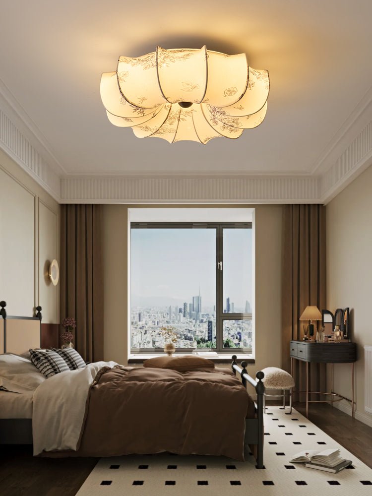 Vivaria Premium Nordic Art Wood Fabric Ceiling Light
