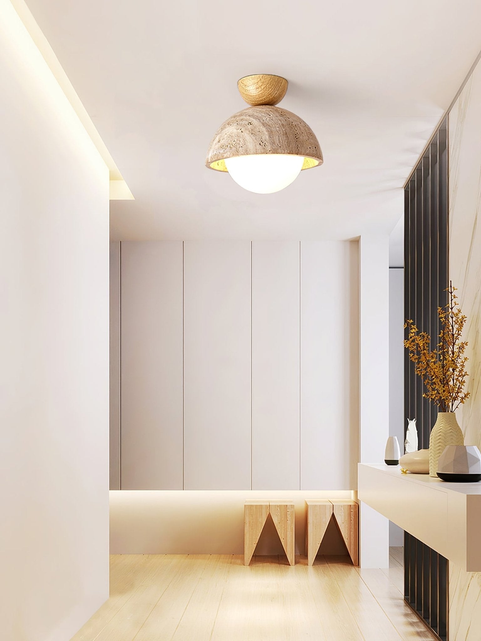 Solana Travertine Ceiling Light