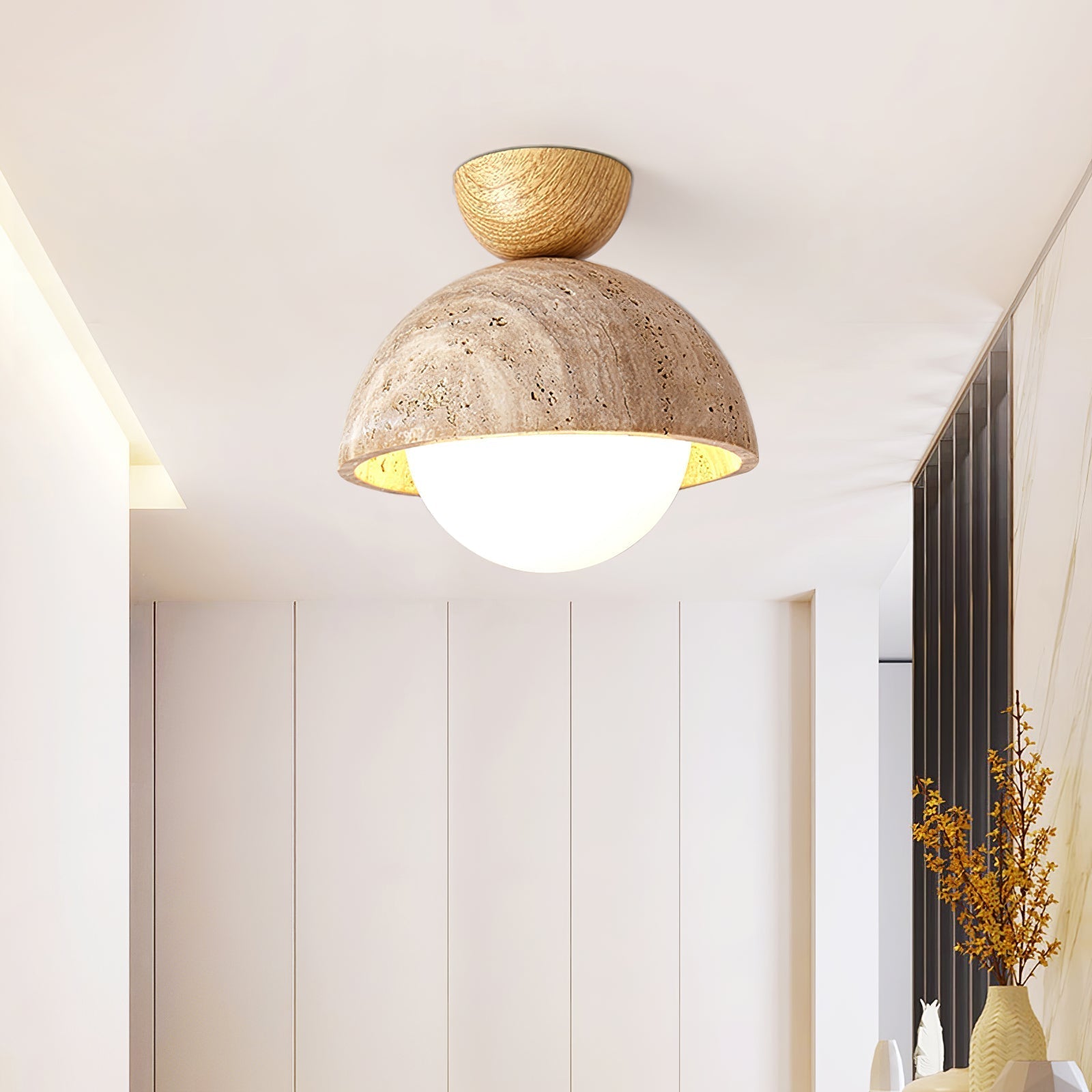 Solana Travertine Ceiling Light