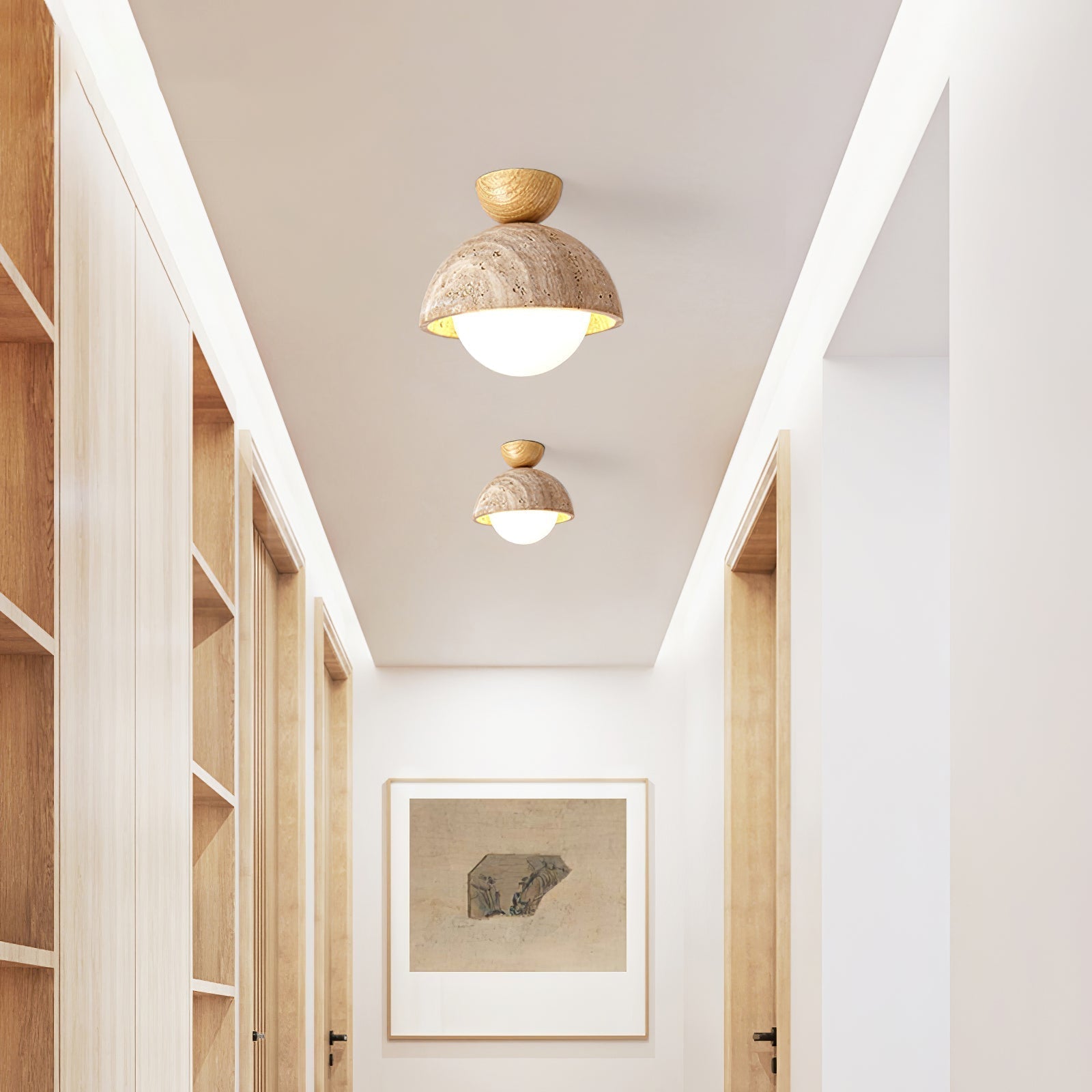 Solana Travertine Ceiling Light