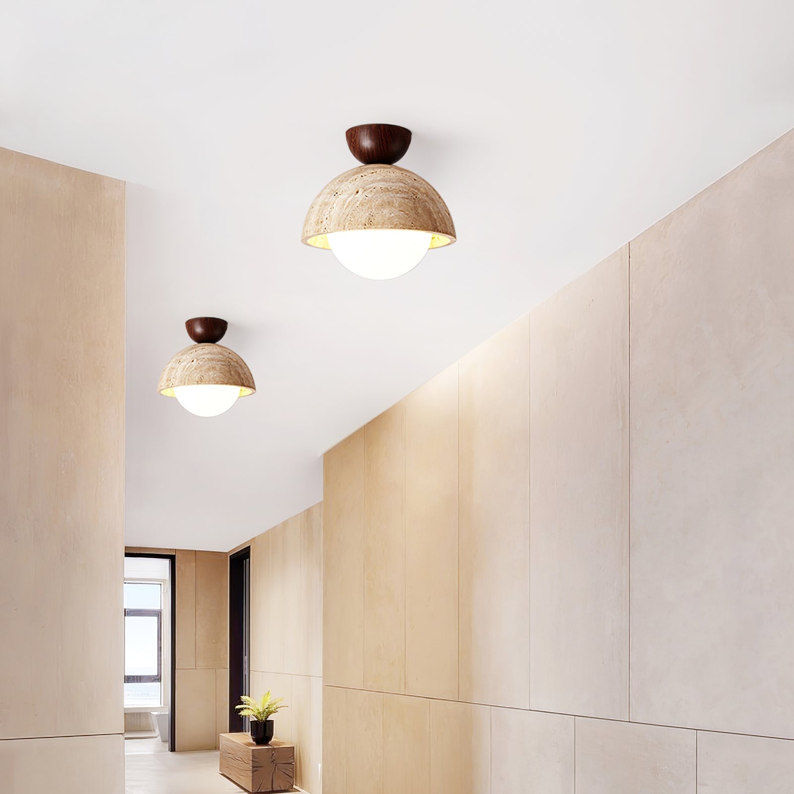 Solana Travertine Ceiling Light