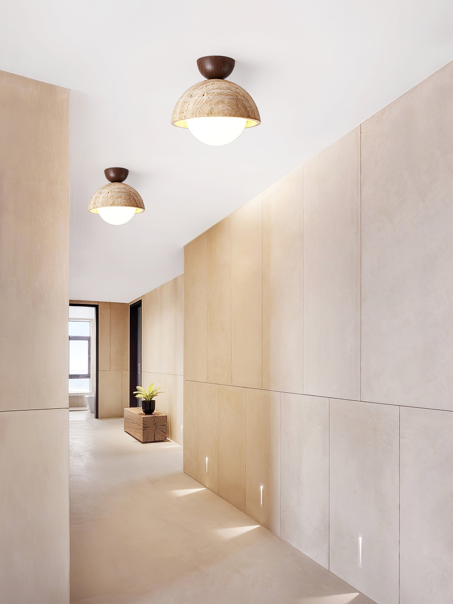 Solana Travertine Ceiling Light