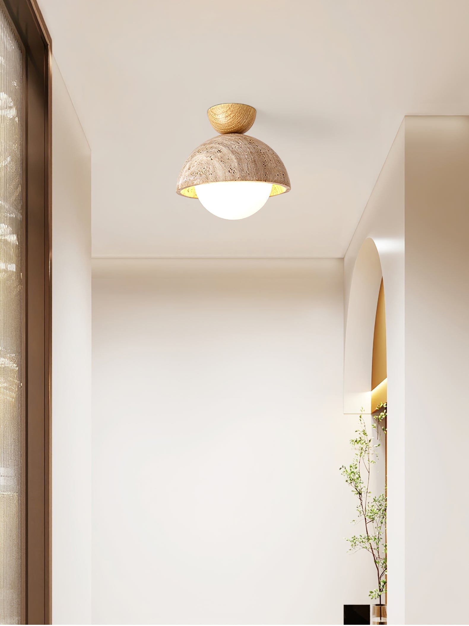 Solana Travertine Ceiling Light
