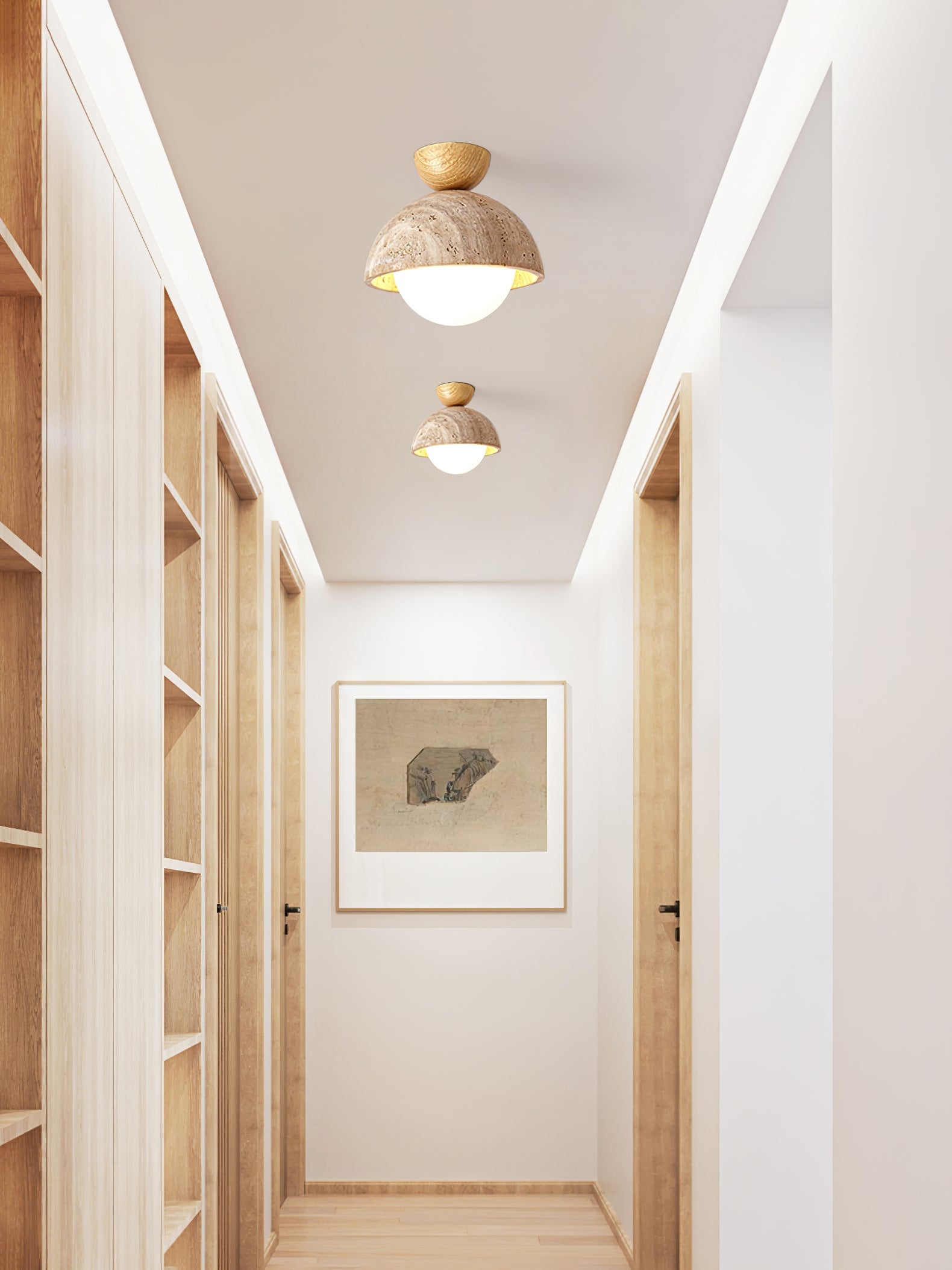 Solana Travertine Ceiling Light