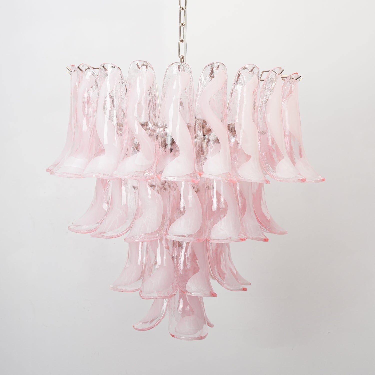 Miraian Chandelier Pink Murano Lily Petal Cascading Floral Classic