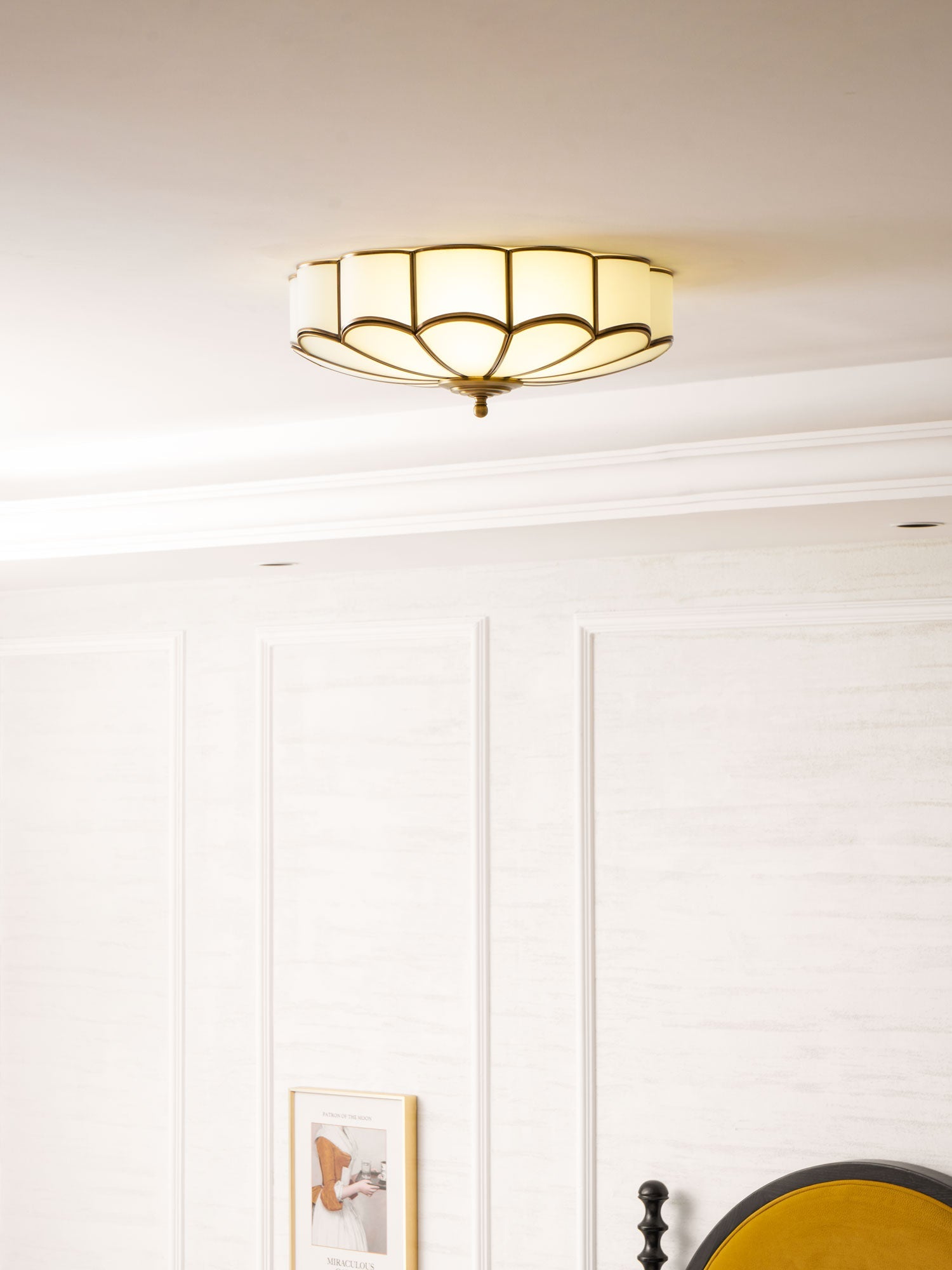 Delacourt Flower Shape Glass Flush Mount Ceiling Light