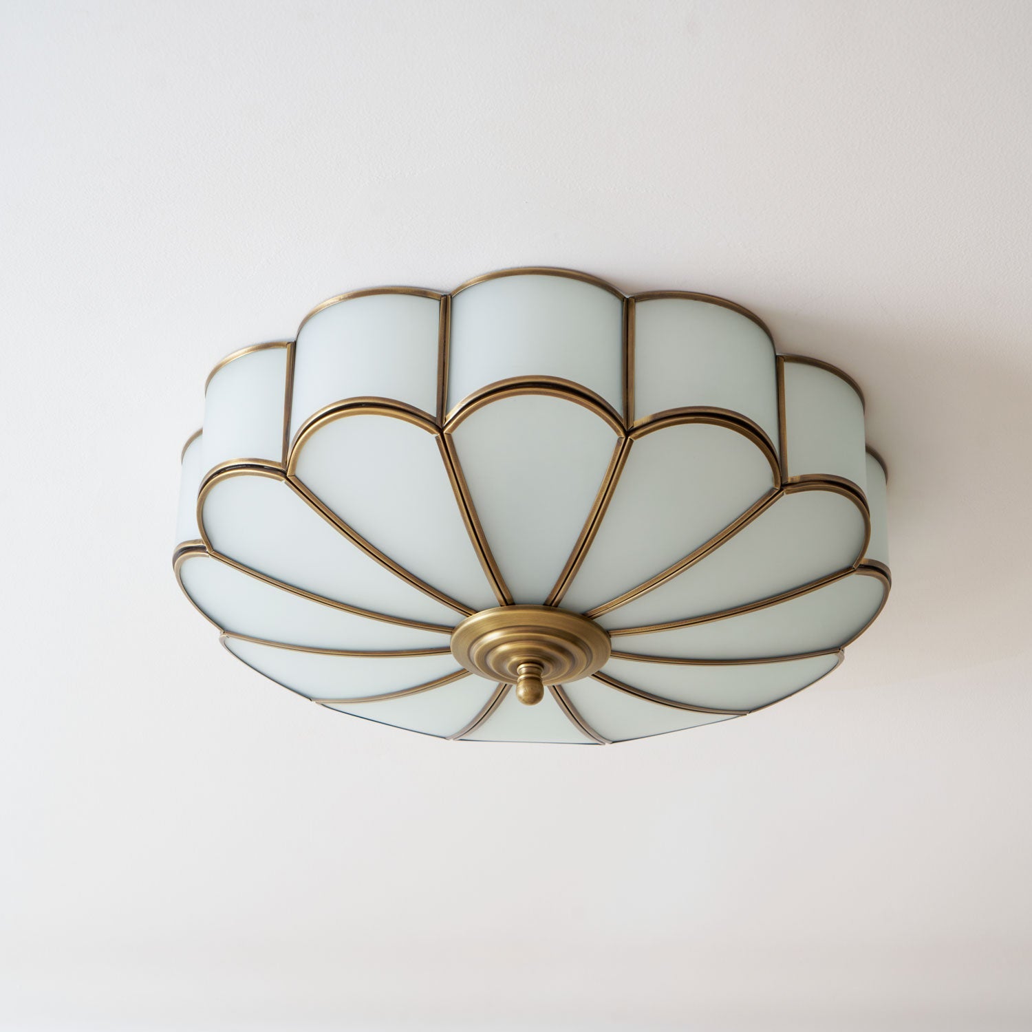 Delacourt Flower Shape Glass Flush Mount Ceiling Light