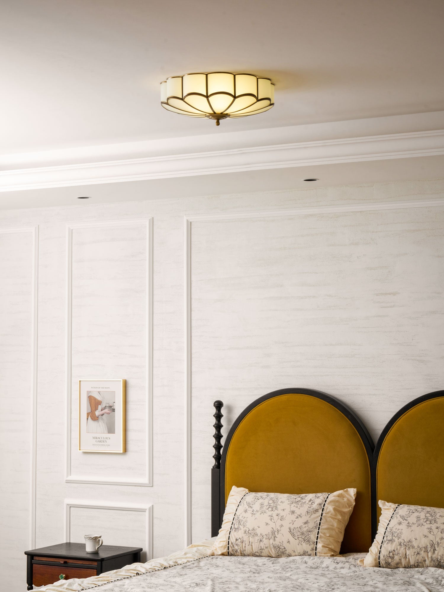 Delacourt Flower Shape Glass Flush Mount Ceiling Light