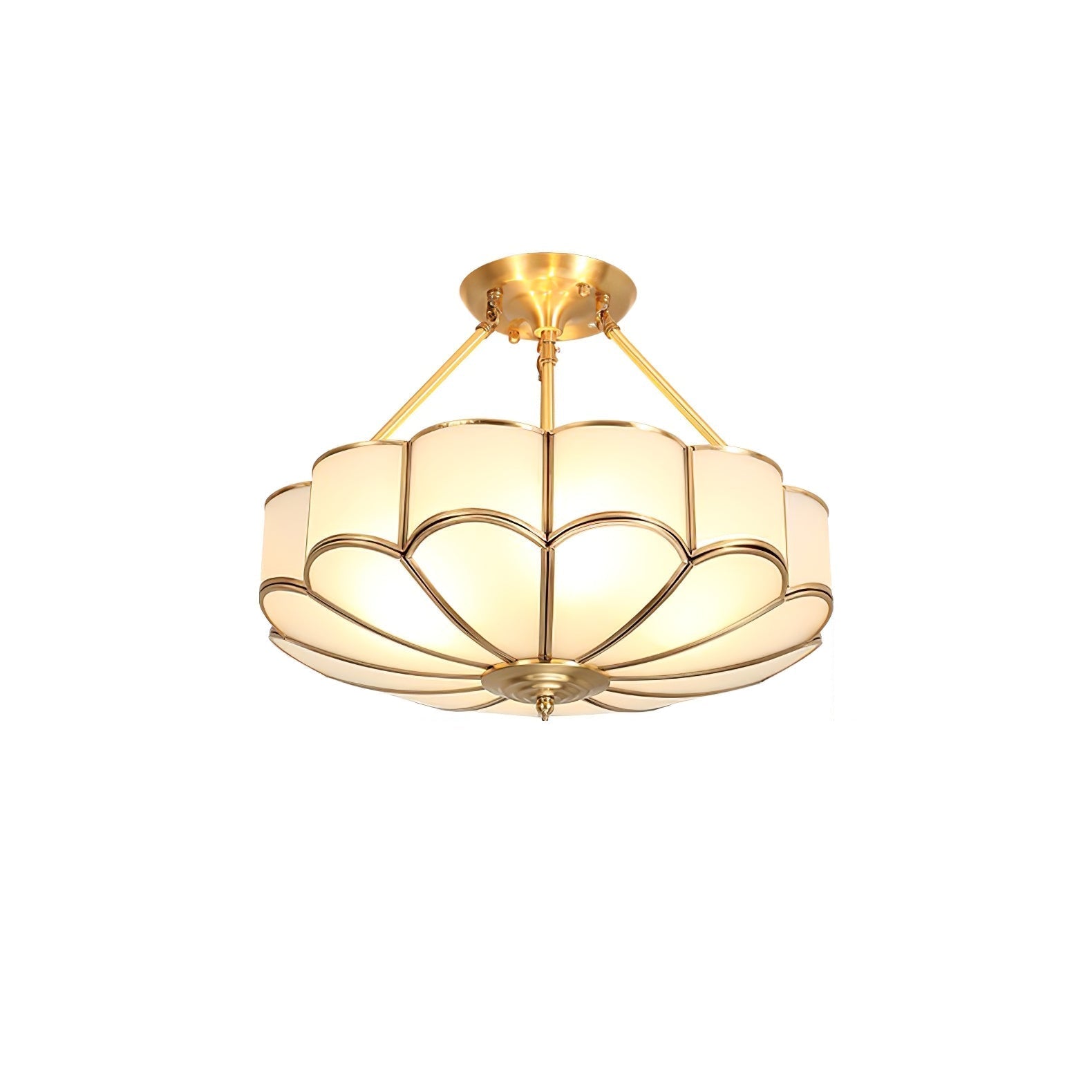 Levenor Ceiling Light Frosted Glass Petal Brass Art