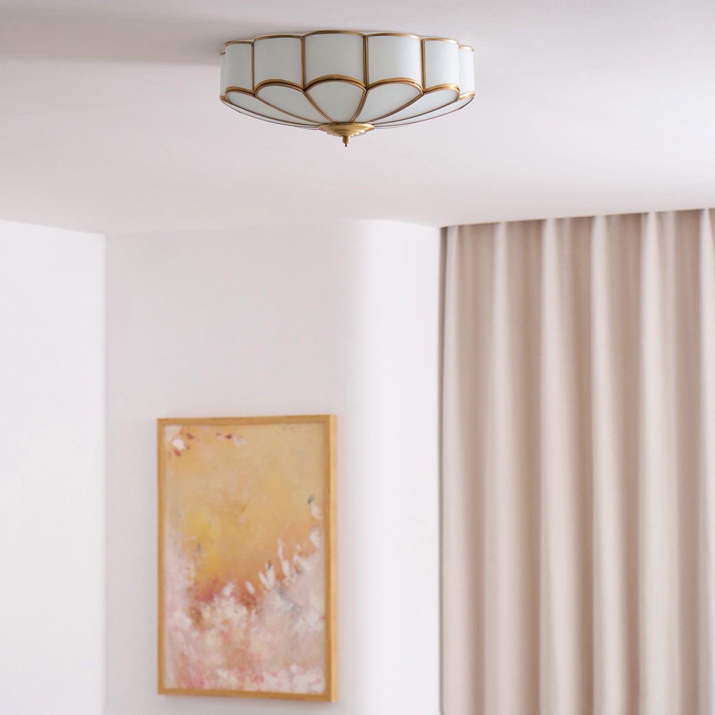Delacourt Flower Shape Glass Flush Mount Ceiling Light
