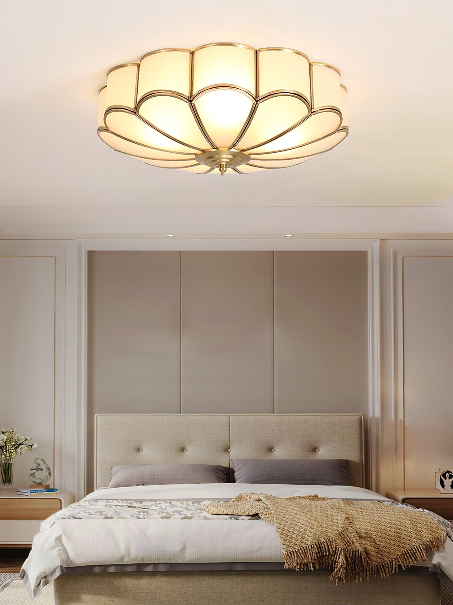 Delacourt Flower Shape Glass Flush Mount Ceiling Light
