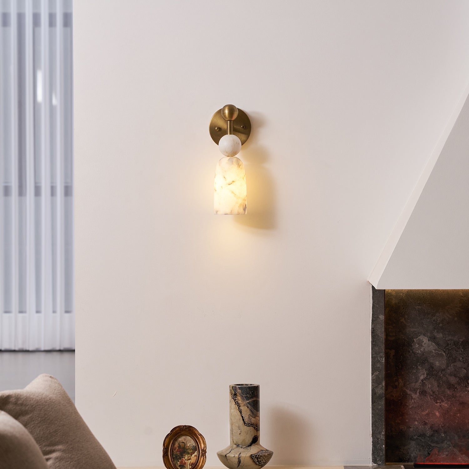 Dovergrove Alabaster Indoor Wall Light