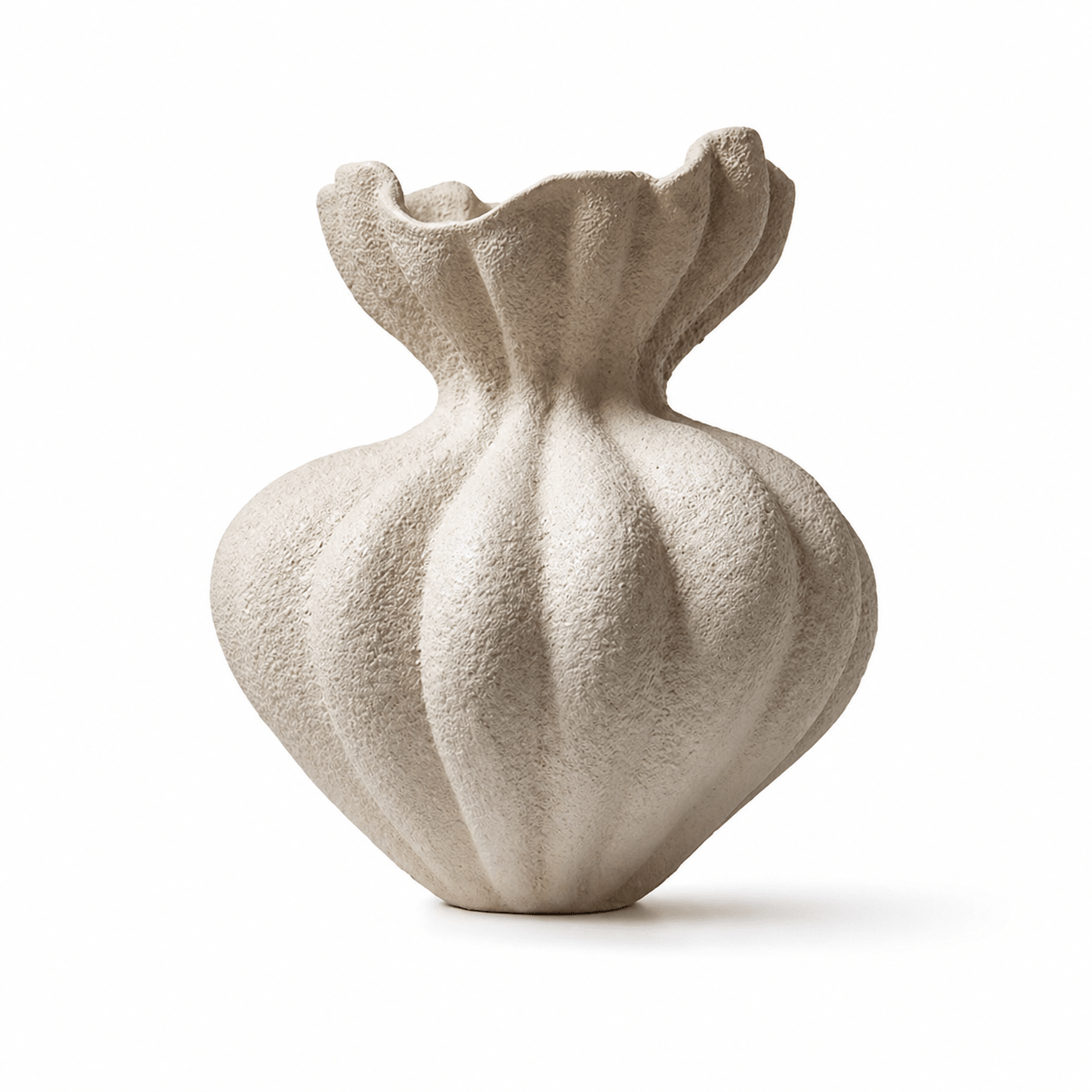 Fluted Bloom Ceramic Vase