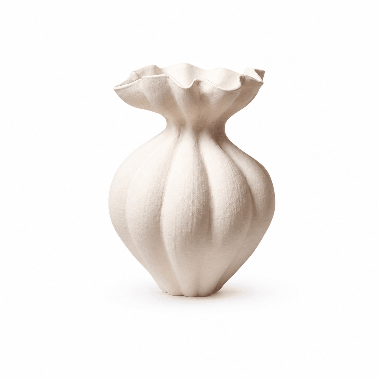 Fluted Bloom Ceramic Vase