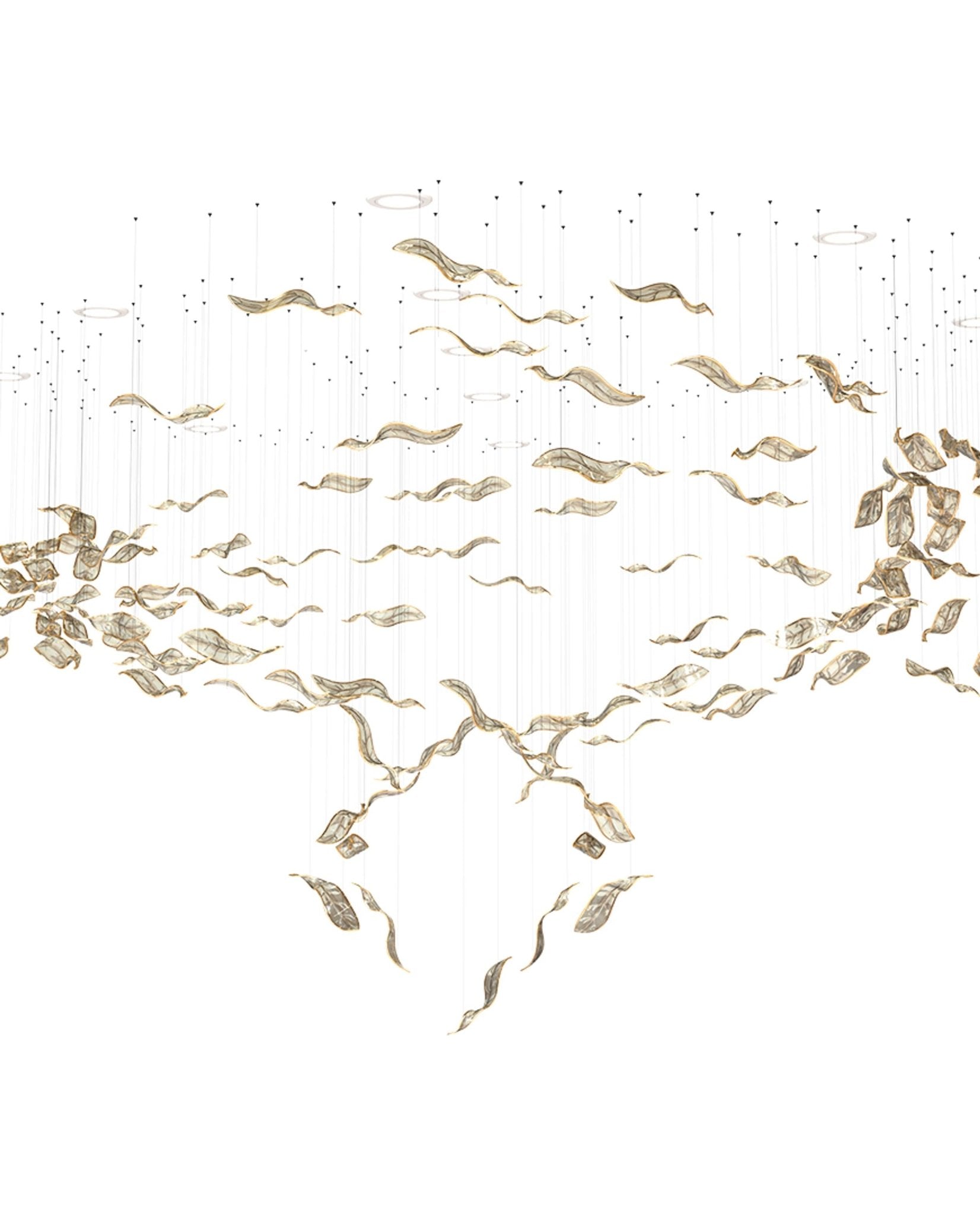 Velelora Chandelier Cascading Leaf Luxe