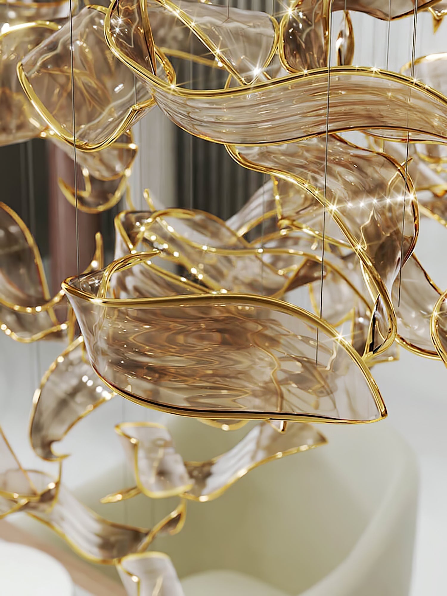 Velelora Chandelier Cascading Leaf Luxe