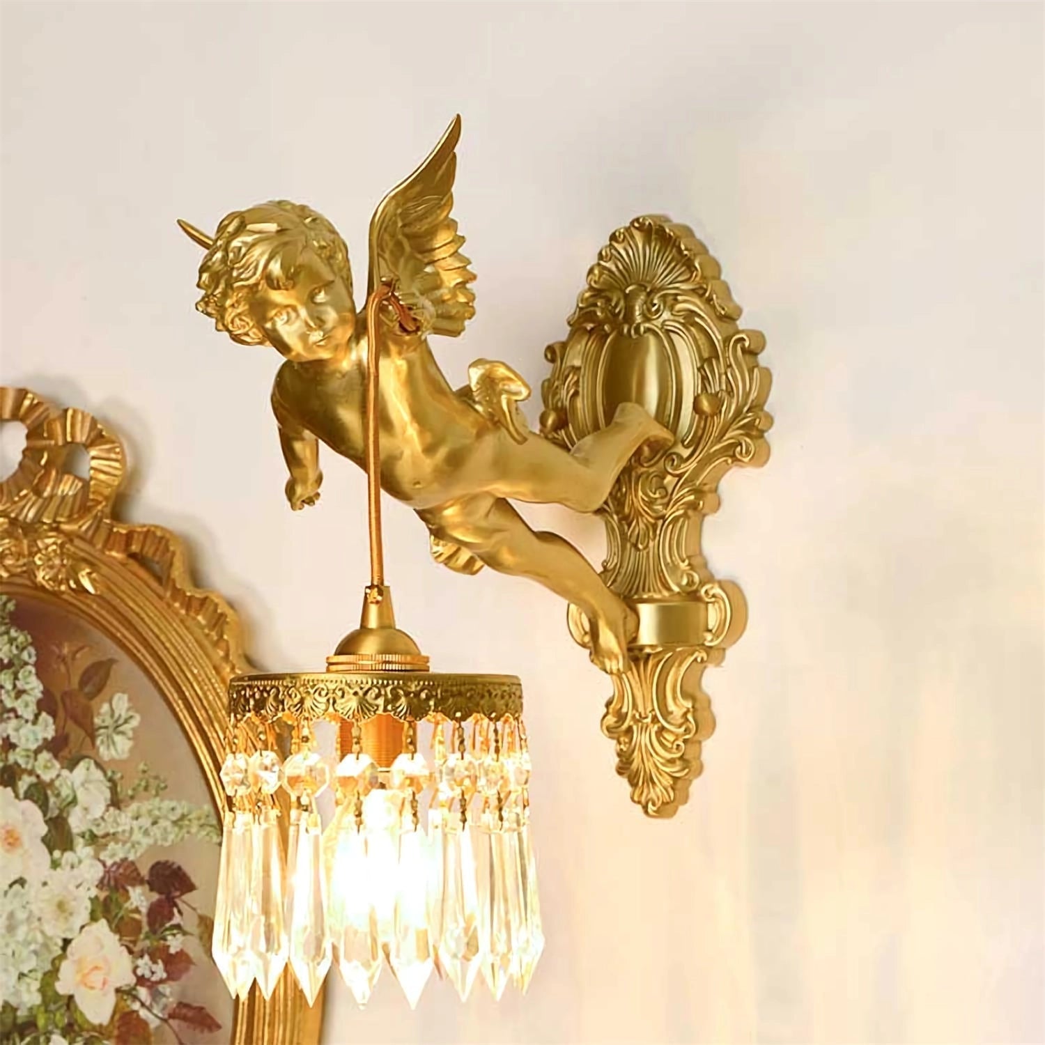 Bex Flying Angel Glass Wall Light