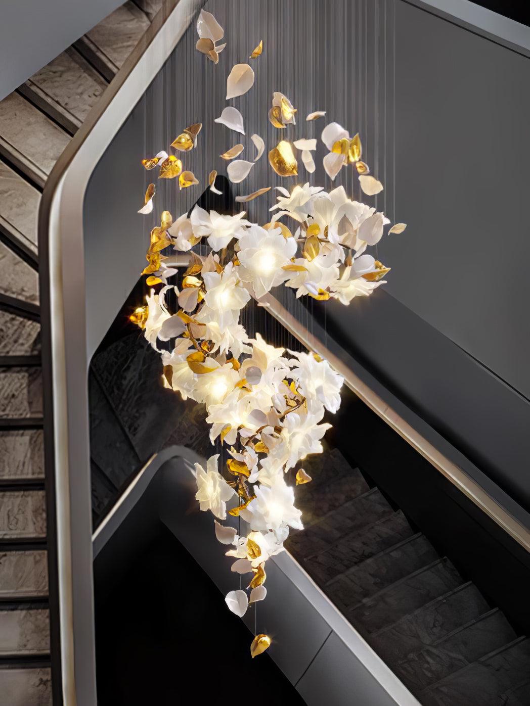 Araeos Flying Flowers Fluttering Brass Chandelier - Neutral Decor