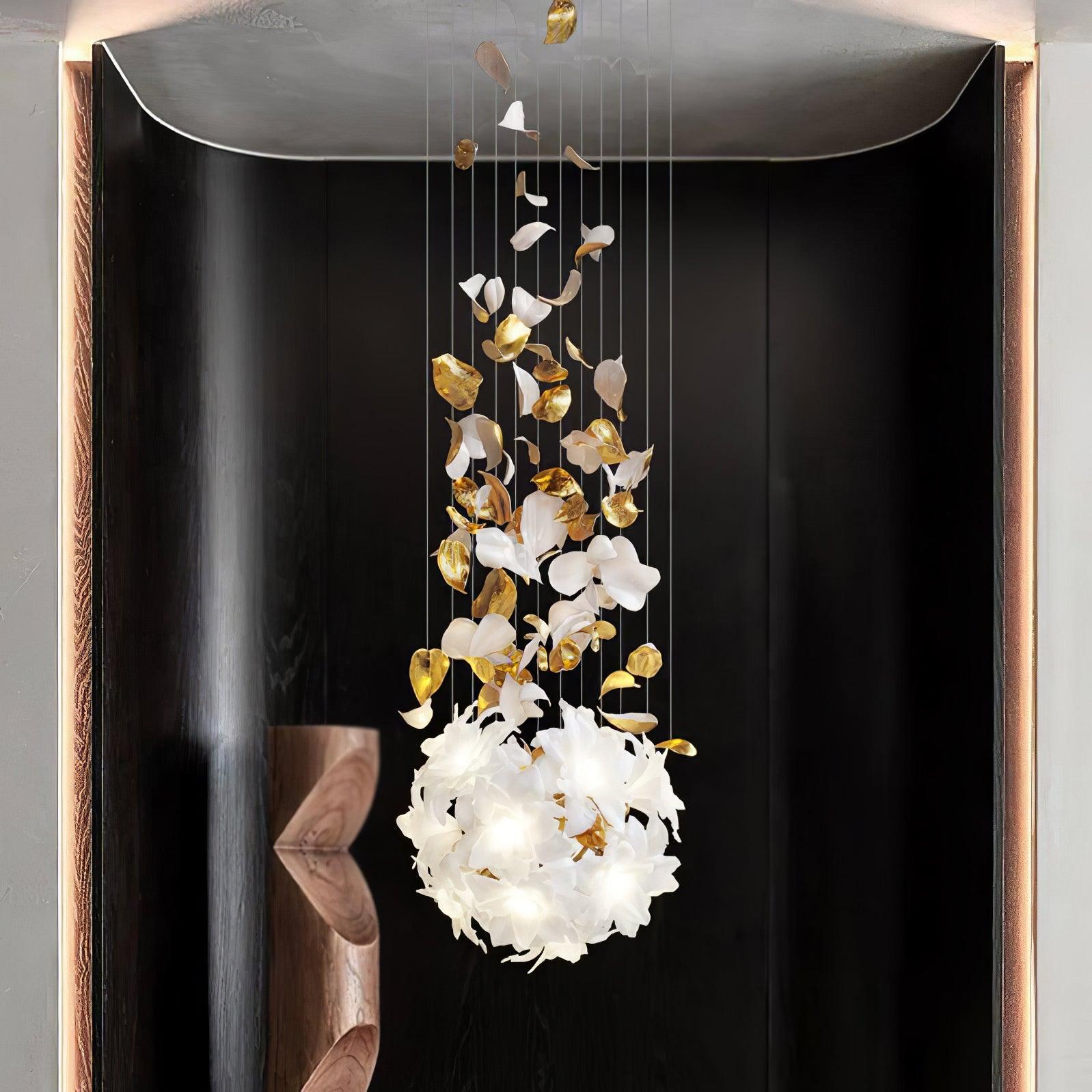 Araeos Flying Flowers Fluttering Brass Chandelier - Neutral Decor