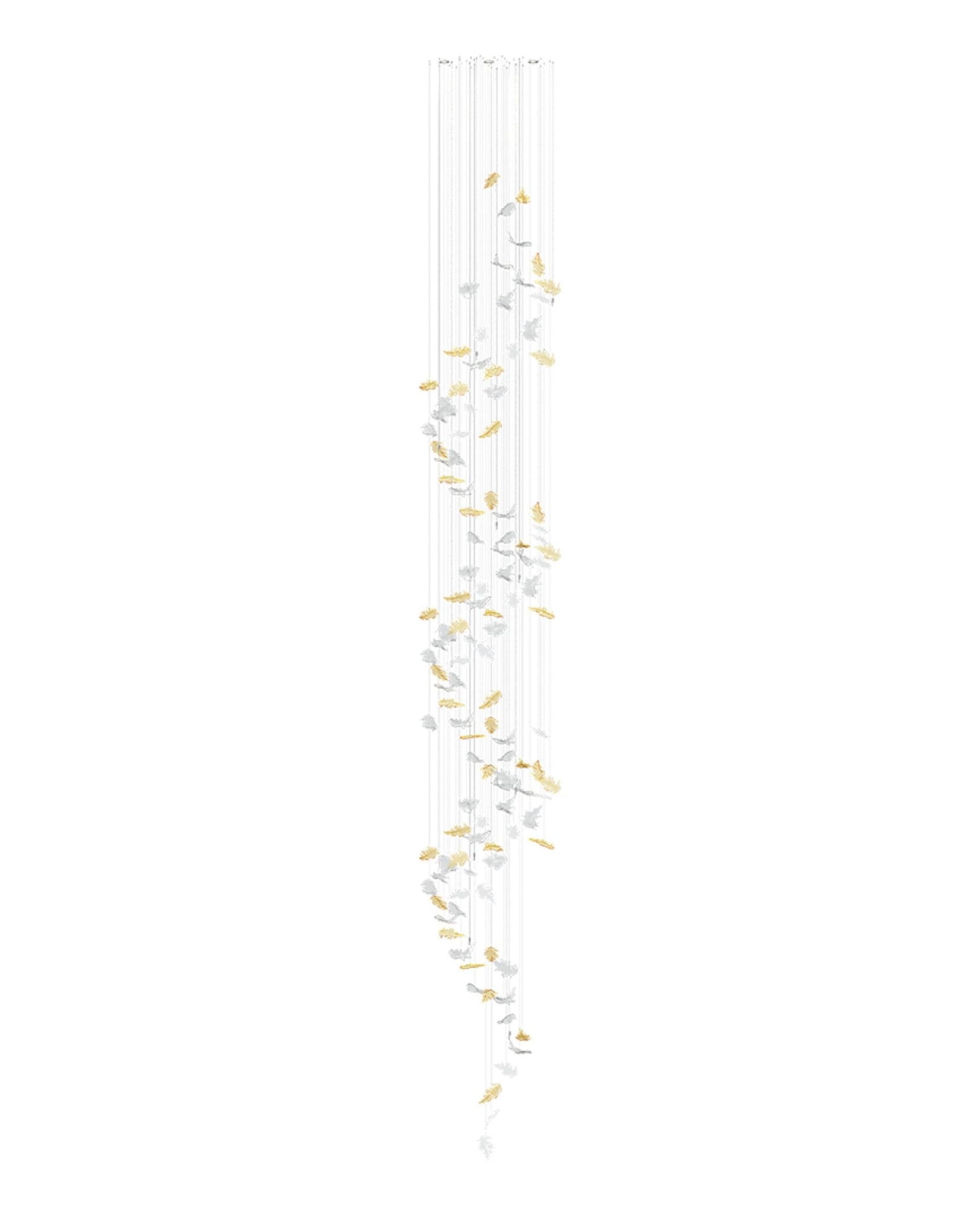 Cosolion Bird Amber Clear Glass Chandelier
