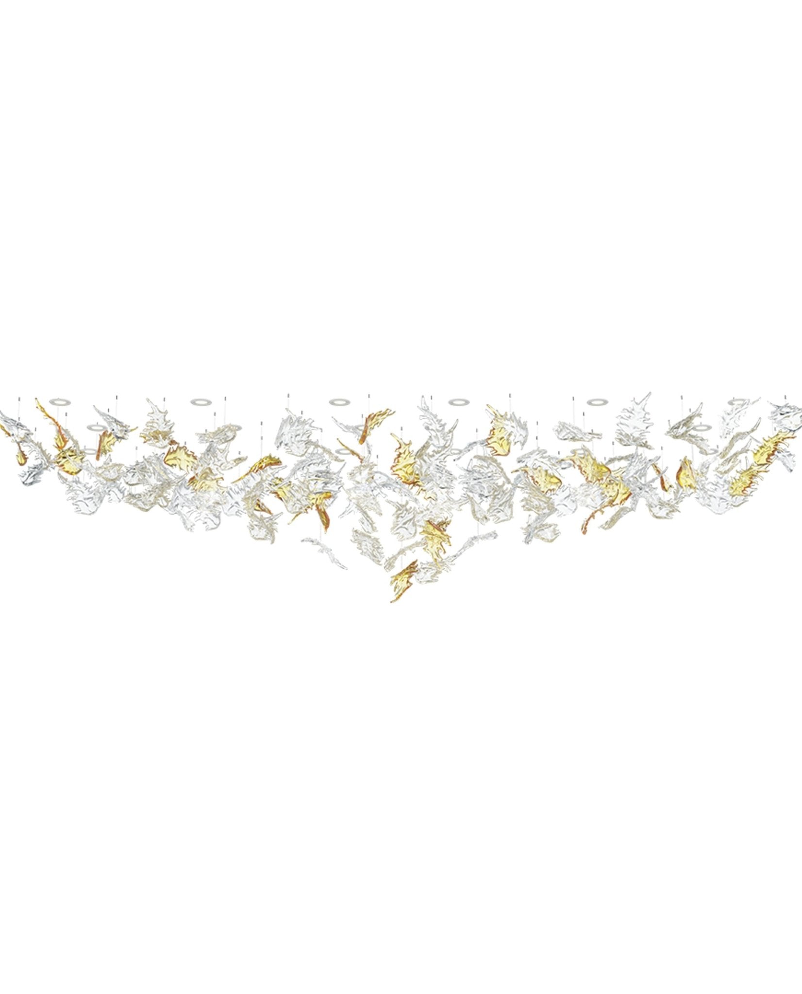 Cosolion Bird Amber Clear Glass Chandelier