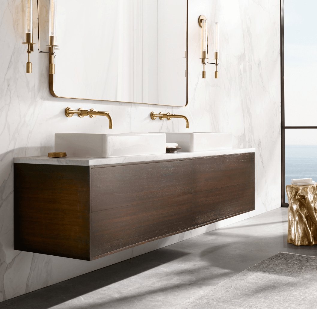 Veloora Wall Lamp Brass Minimalist Ribbed Glass
