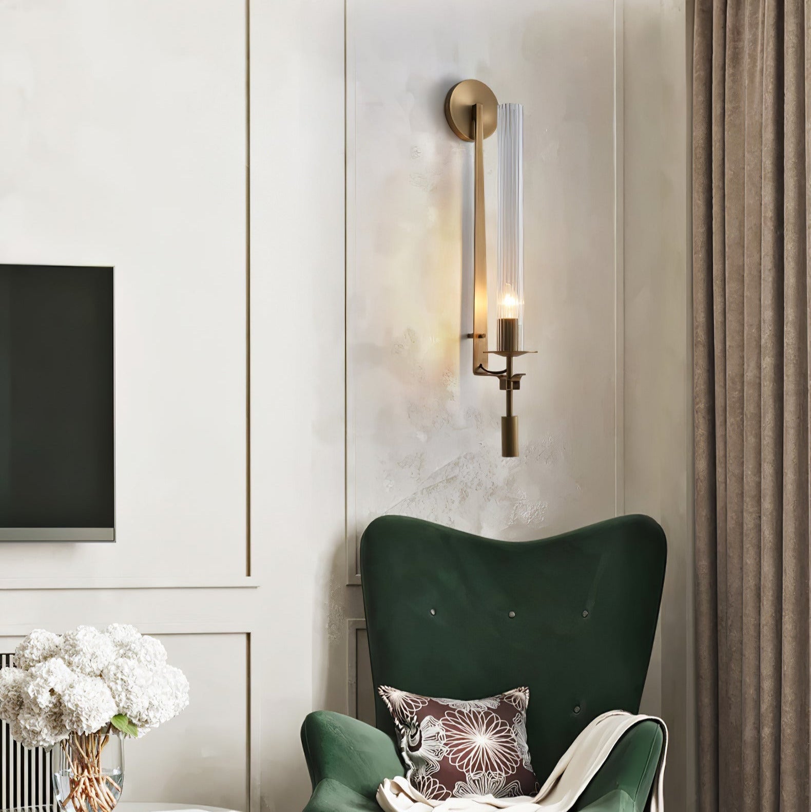 Kristy Glass Indoor Wall Lamp Farmhouse