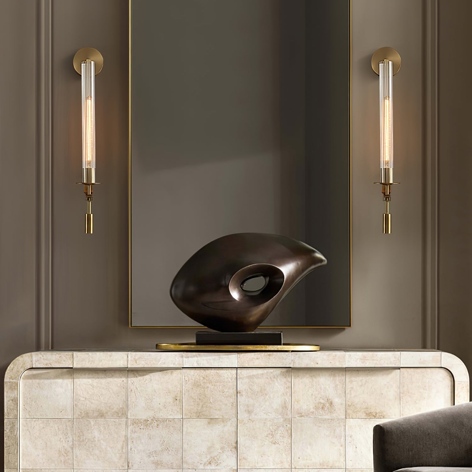Kristy Glass Indoor Wall Lamp Farmhouse