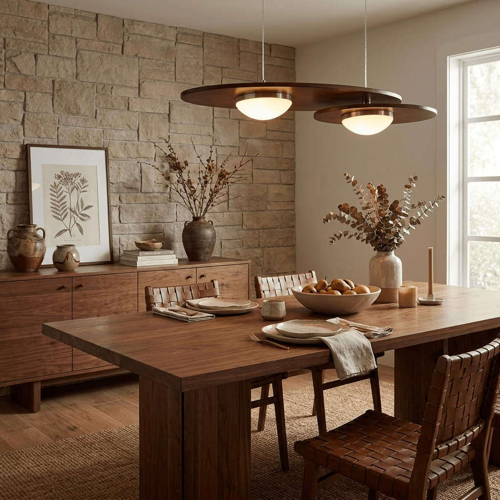 Lindenmont Walnut Linear Pendant Light