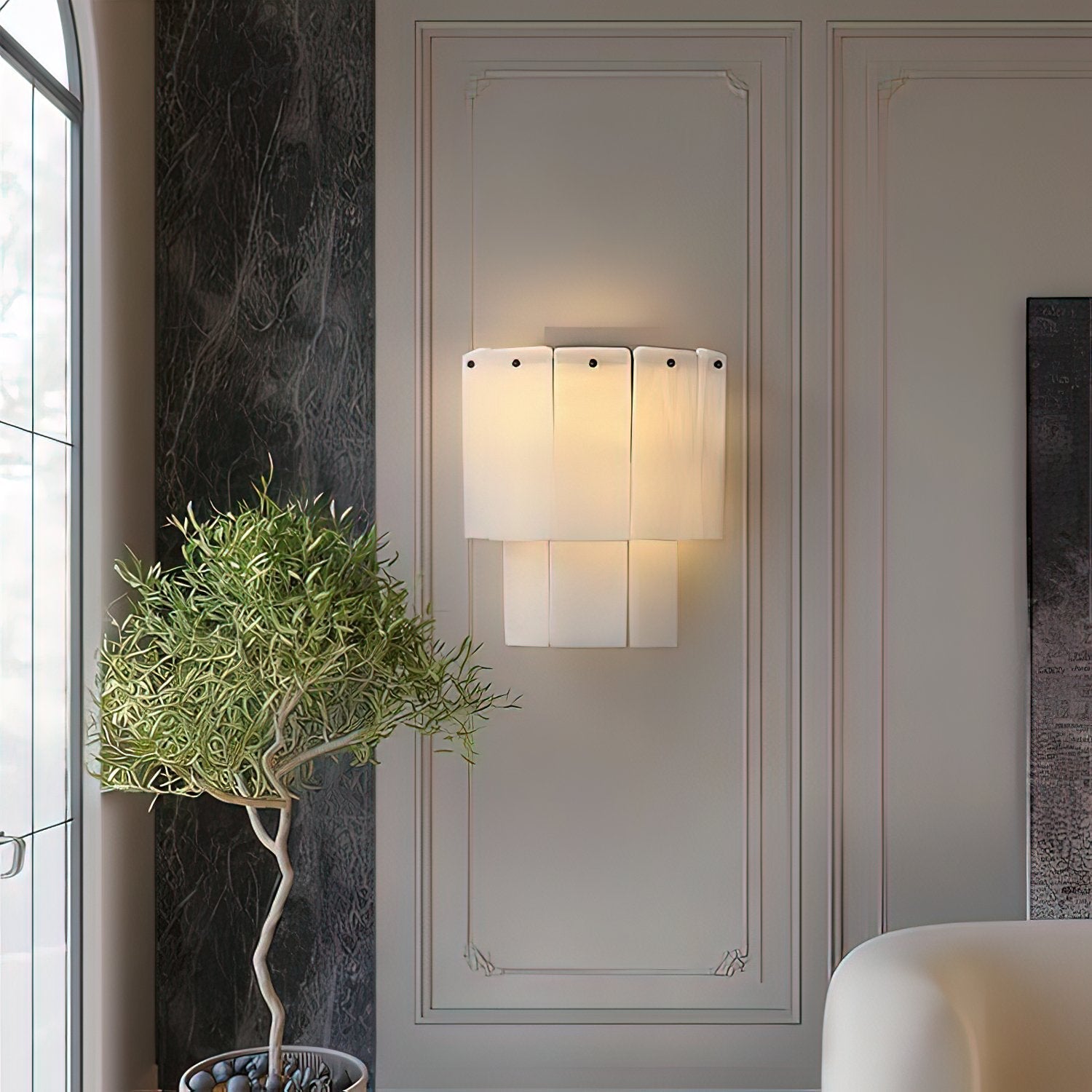 Corvane Fractured Alabaster Wall Sconce