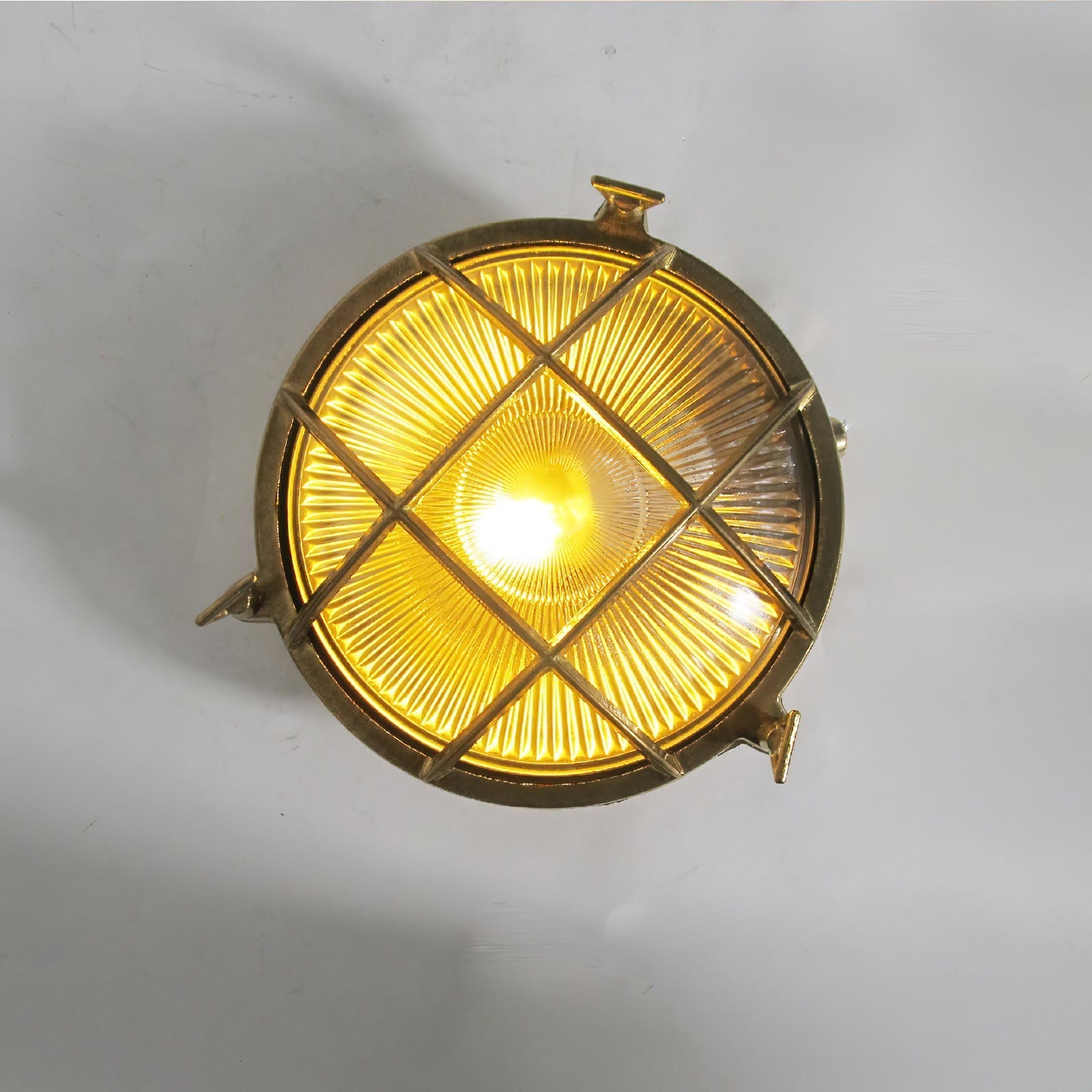 Erthearis Vintage Brass Bunker Sconce Wall Lamp