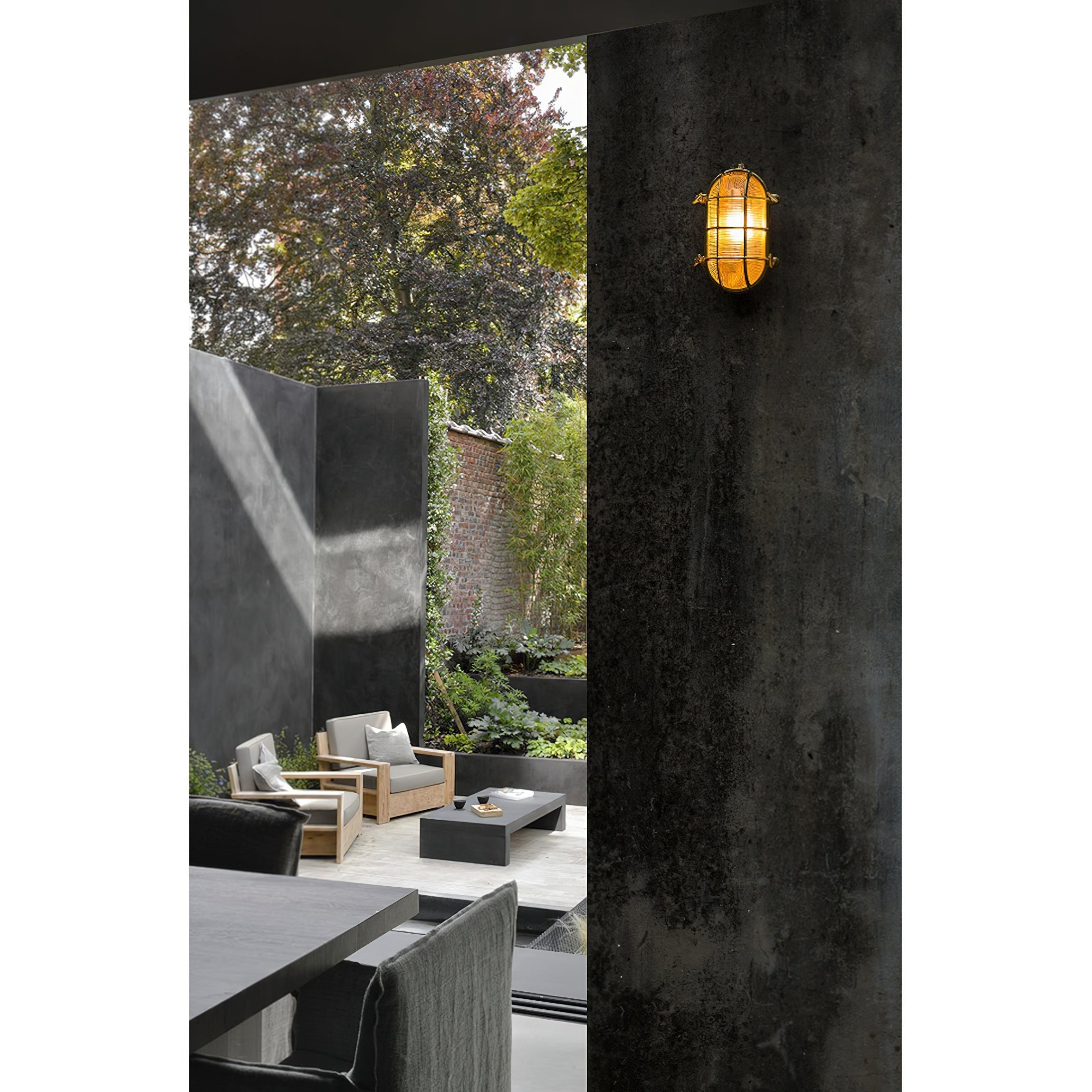 Erthearis Vintage Brass Bunker Sconce Wall Lamp