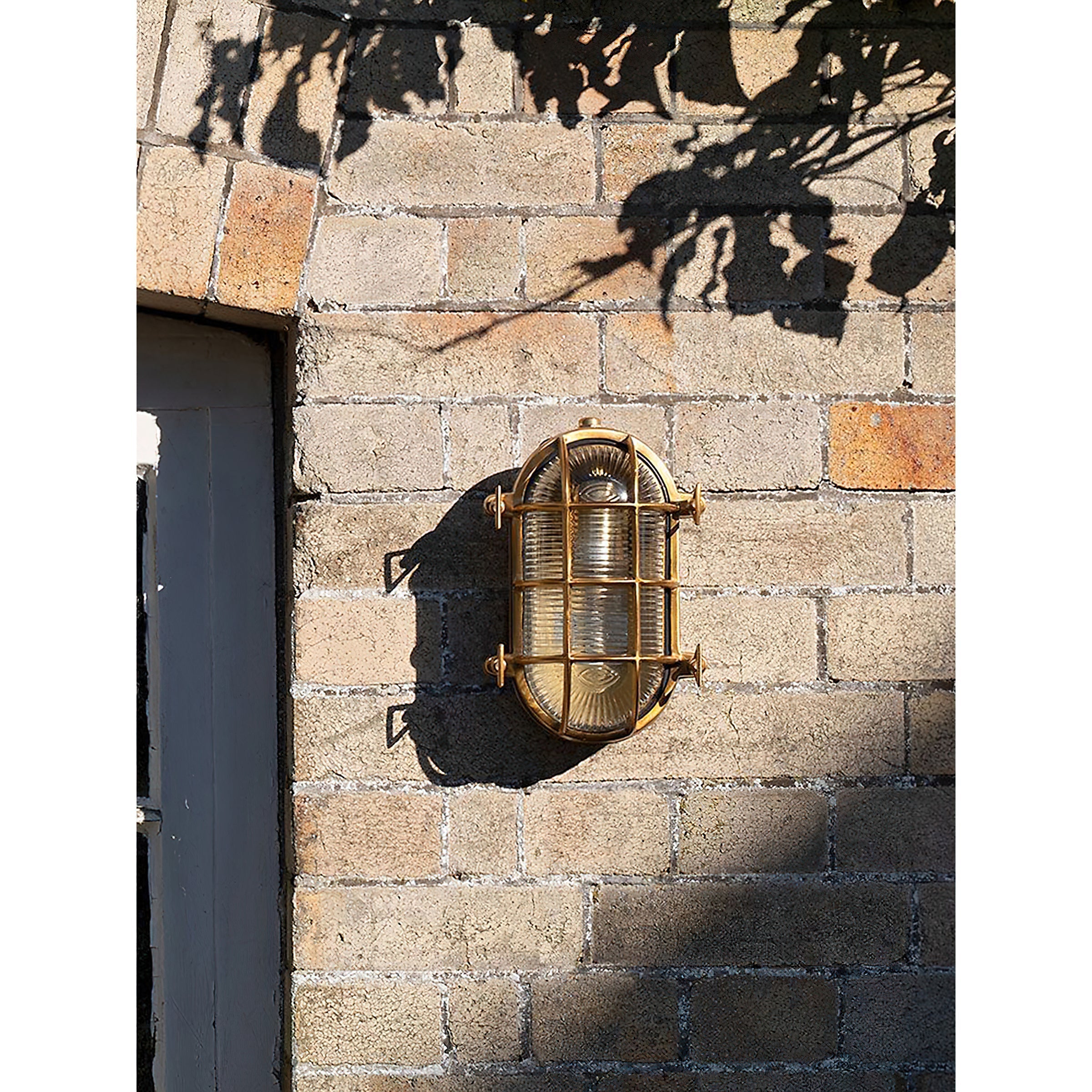 Erthearis Vintage Brass Bunker Sconce Wall Lamp