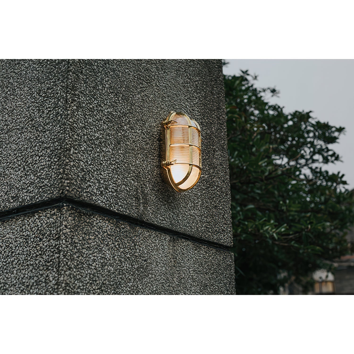 Erthearis Vintage Brass Bunker Sconce Wall Lamp