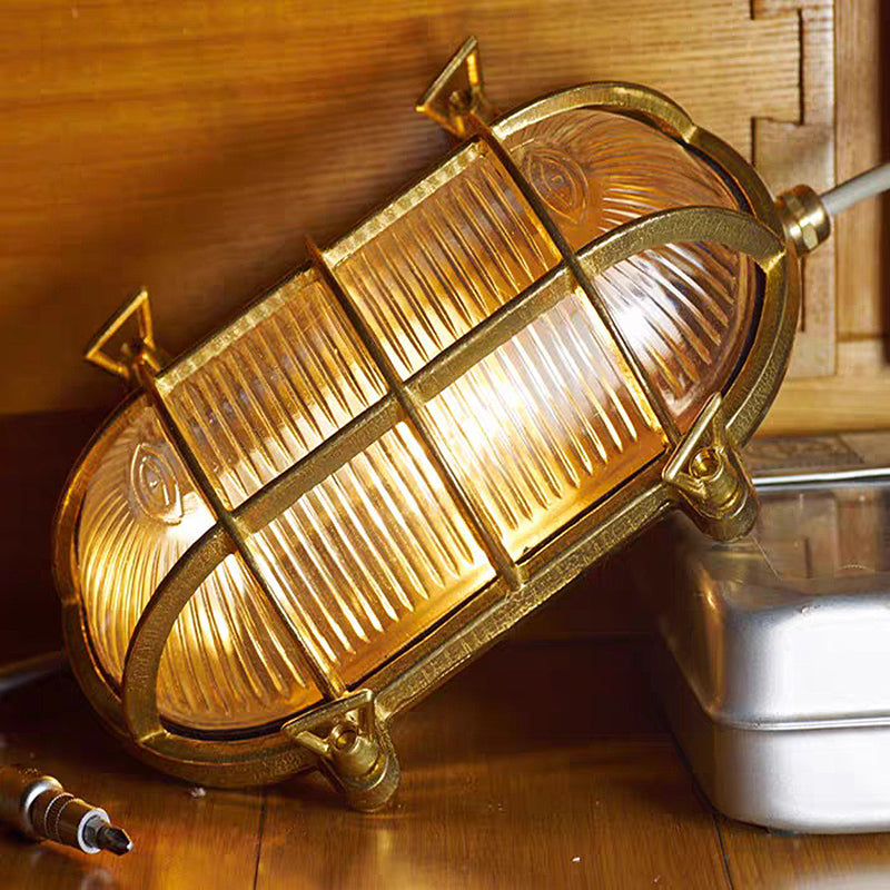 Erthearis Vintage Brass Bunker Sconce Wall Lamp