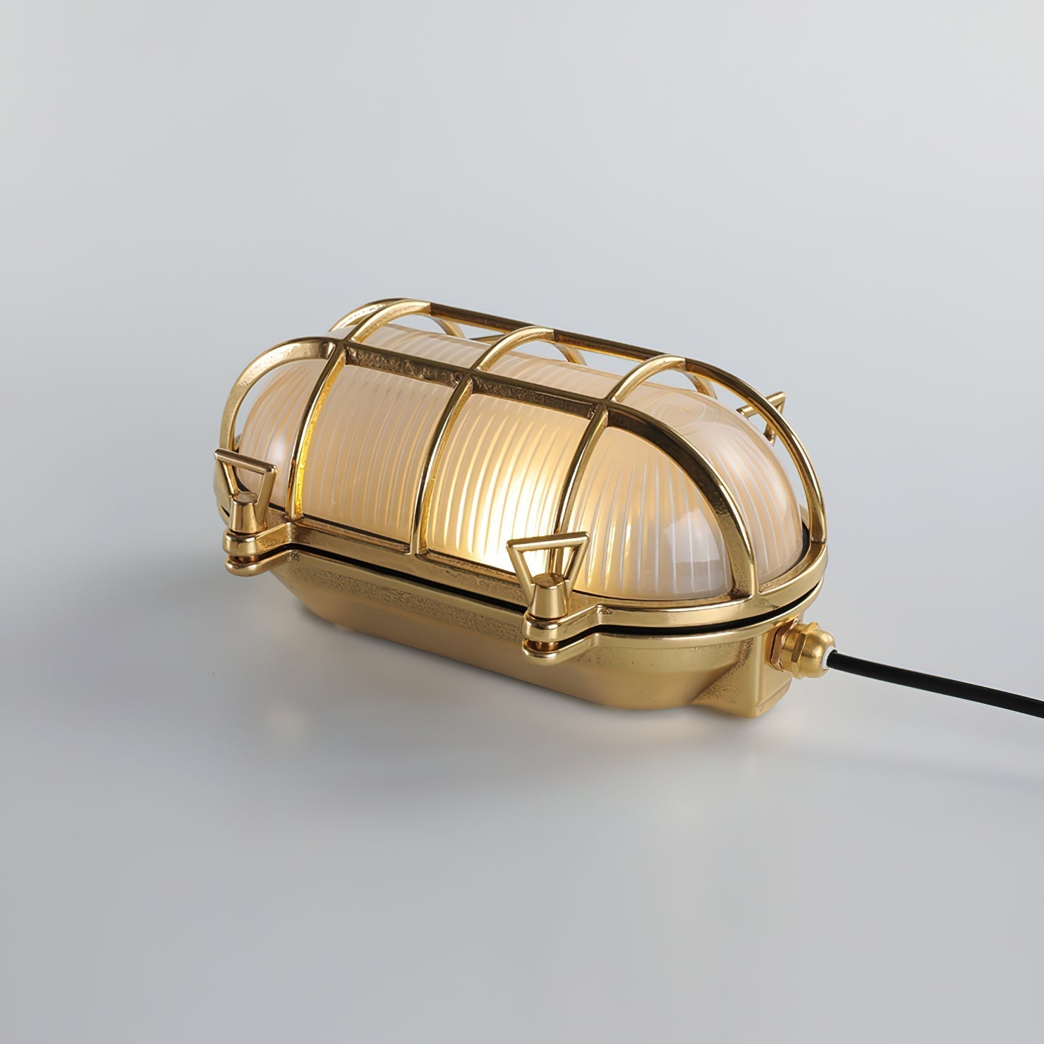 Erthearis Vintage Brass Bunker Sconce Wall Lamp