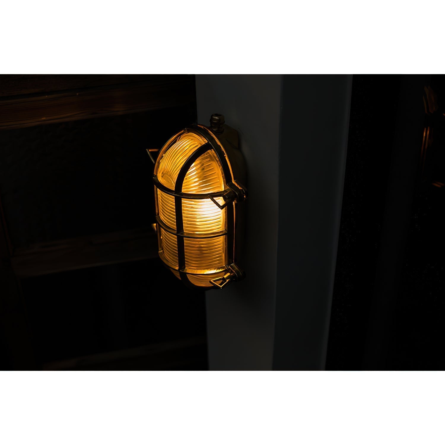 Erthearis Vintage Brass Bunker Sconce Wall Lamp