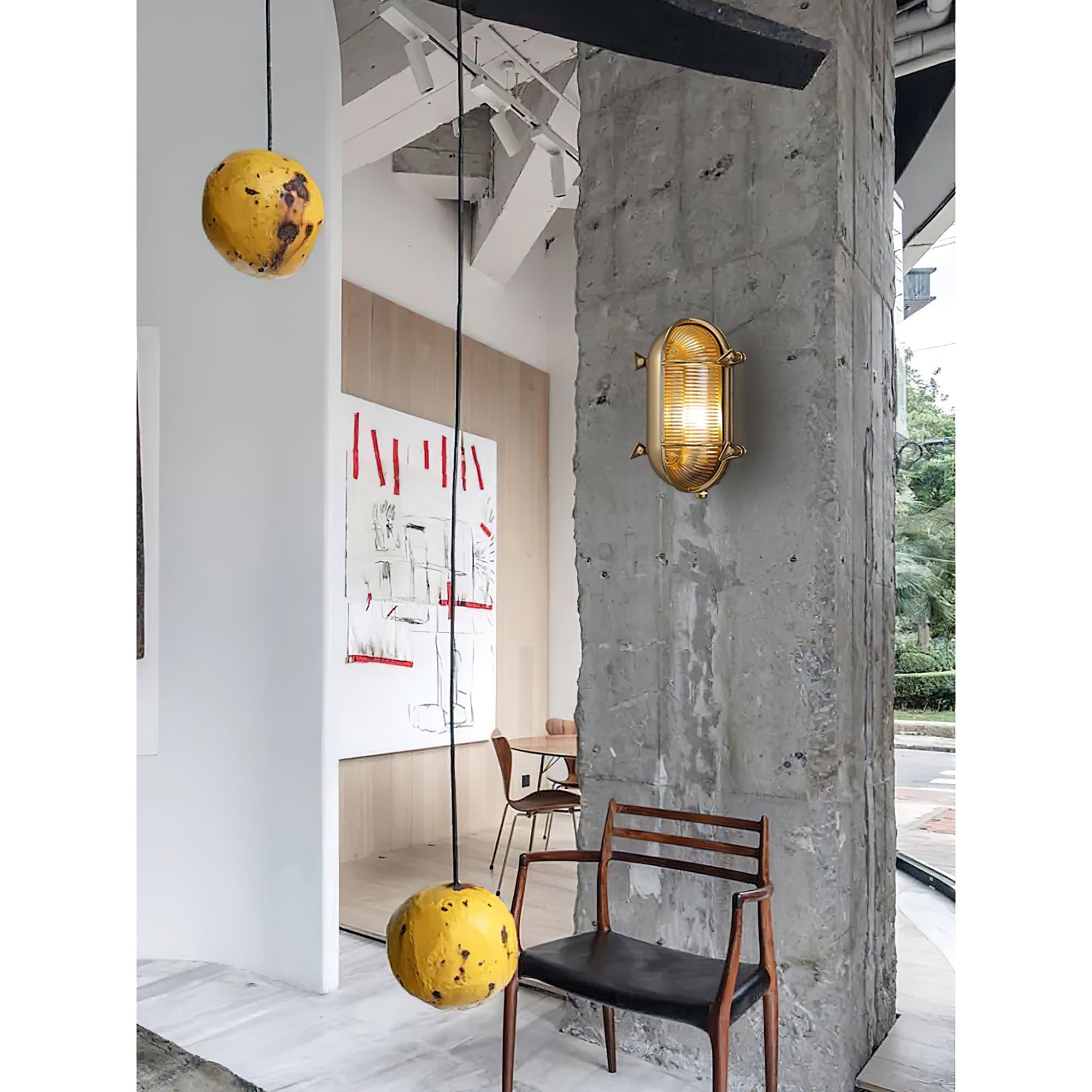 Erthearis Vintage Brass Bunker Sconce Wall Lamp