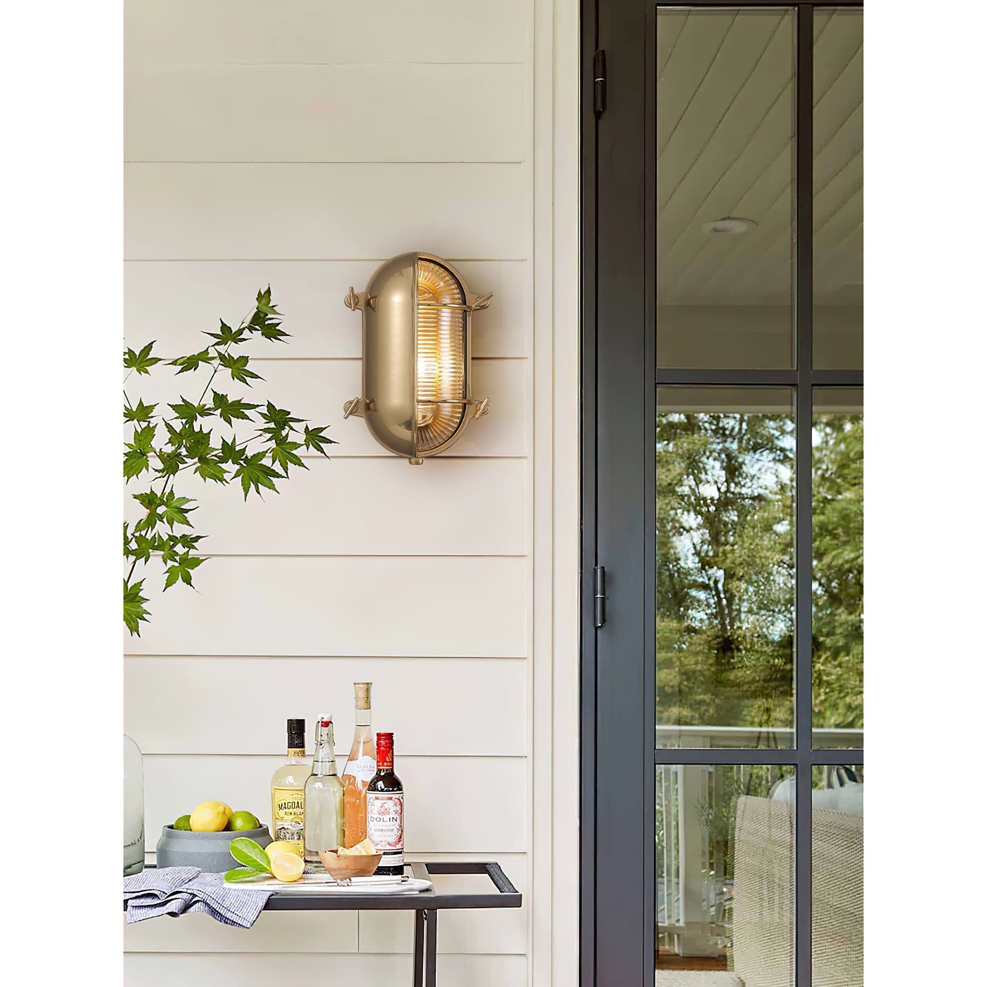Erthearis Vintage Brass Bunker Sconce Wall Lamp