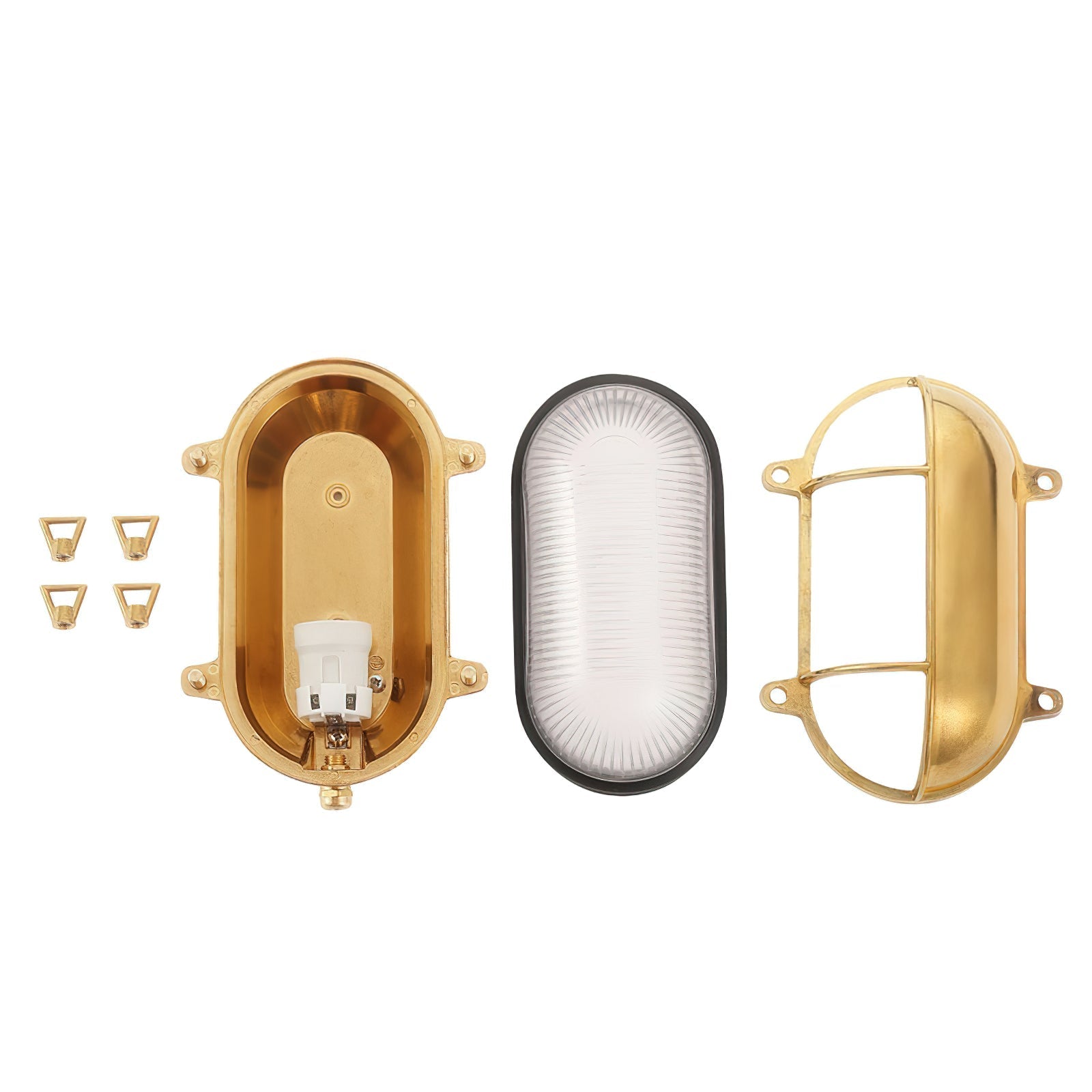 Erthearis Vintage Brass Bunker Sconce Wall Lamp