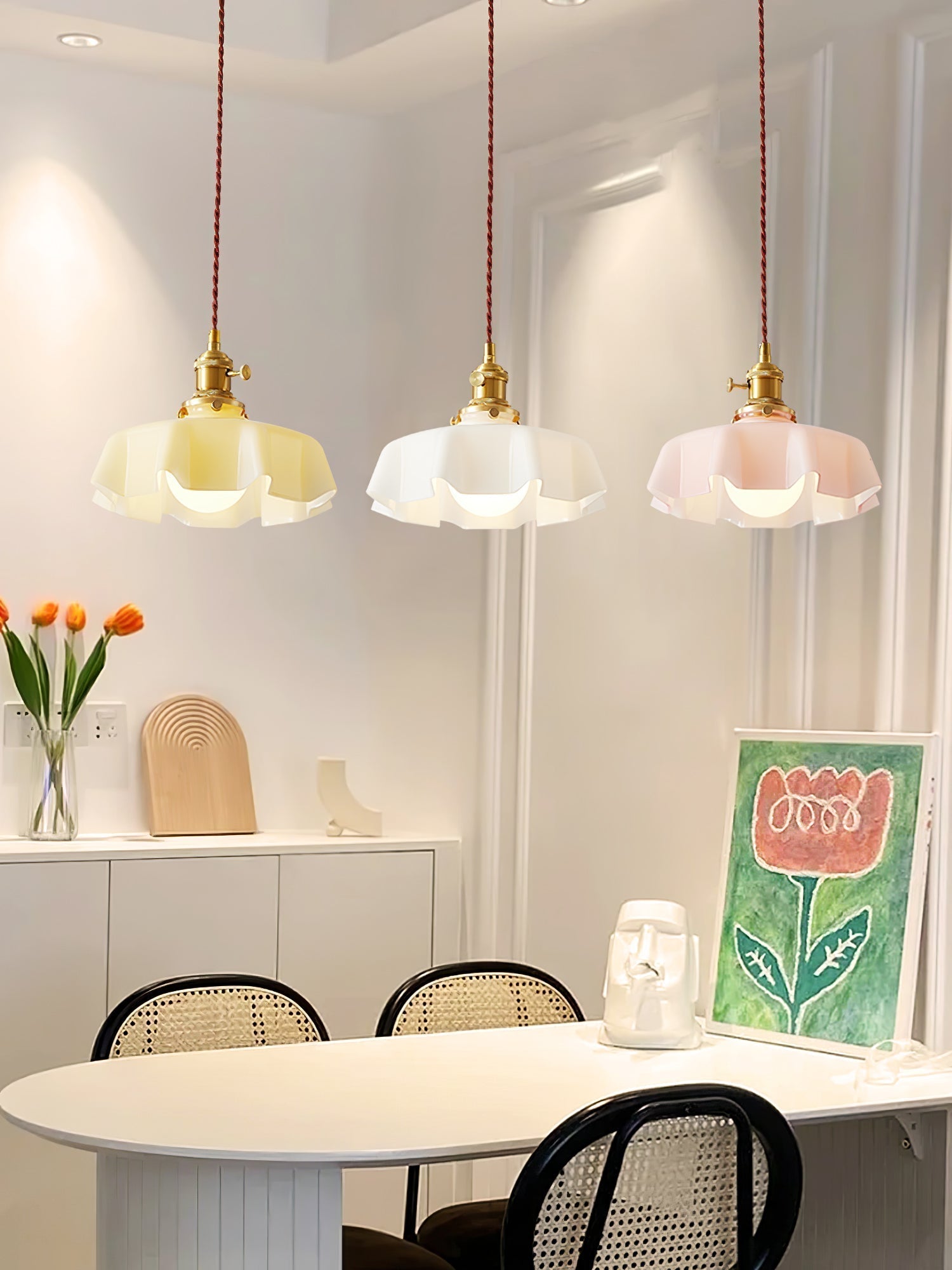 Liorivora Pendant Light French Flower for Dining Room