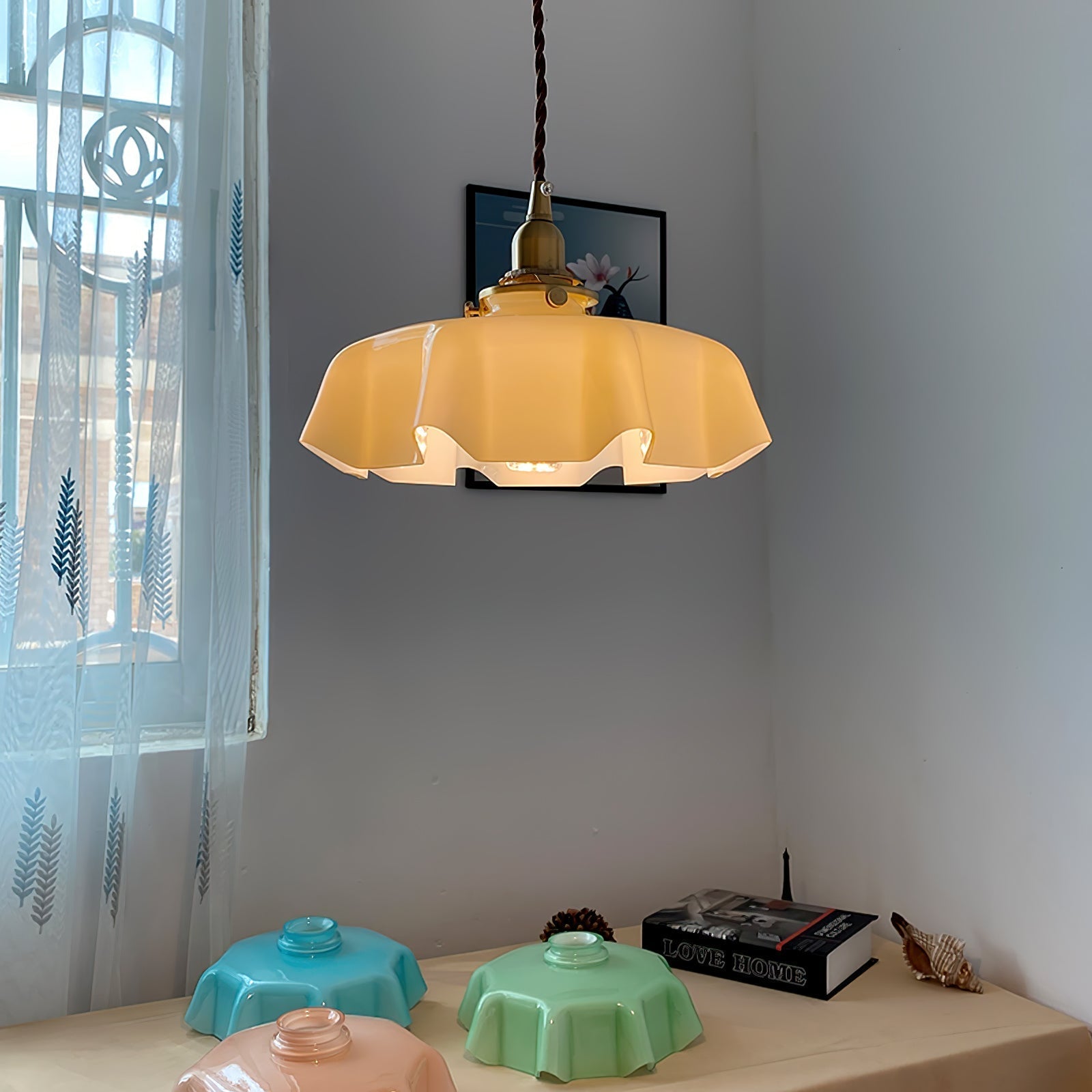 Liorivora Pendant Light French Flower for Dining Room