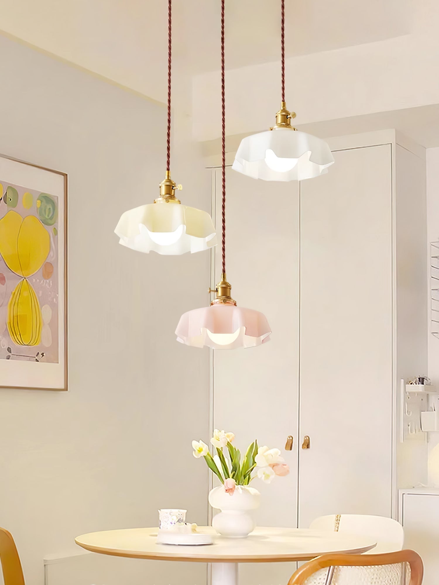 Liorivora Pendant Light French Flower for Dining Room