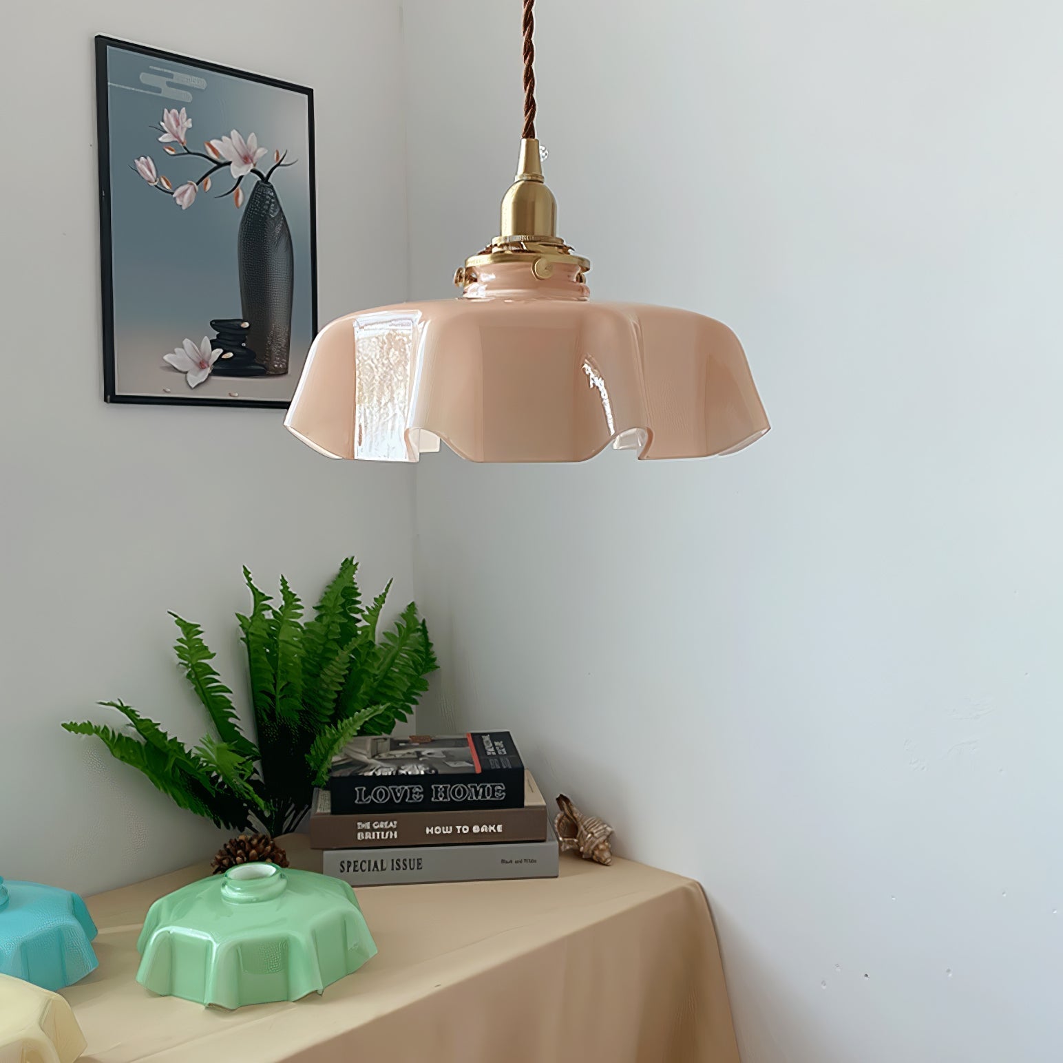 Liorivora Pendant Light French Flower for Dining Room