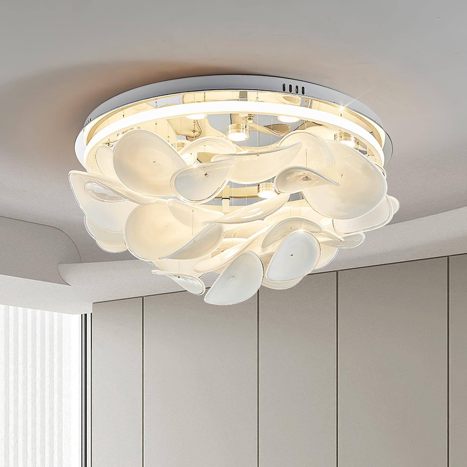 Viraalian French Floral Petal Ceiling Lamp for Modern Homes