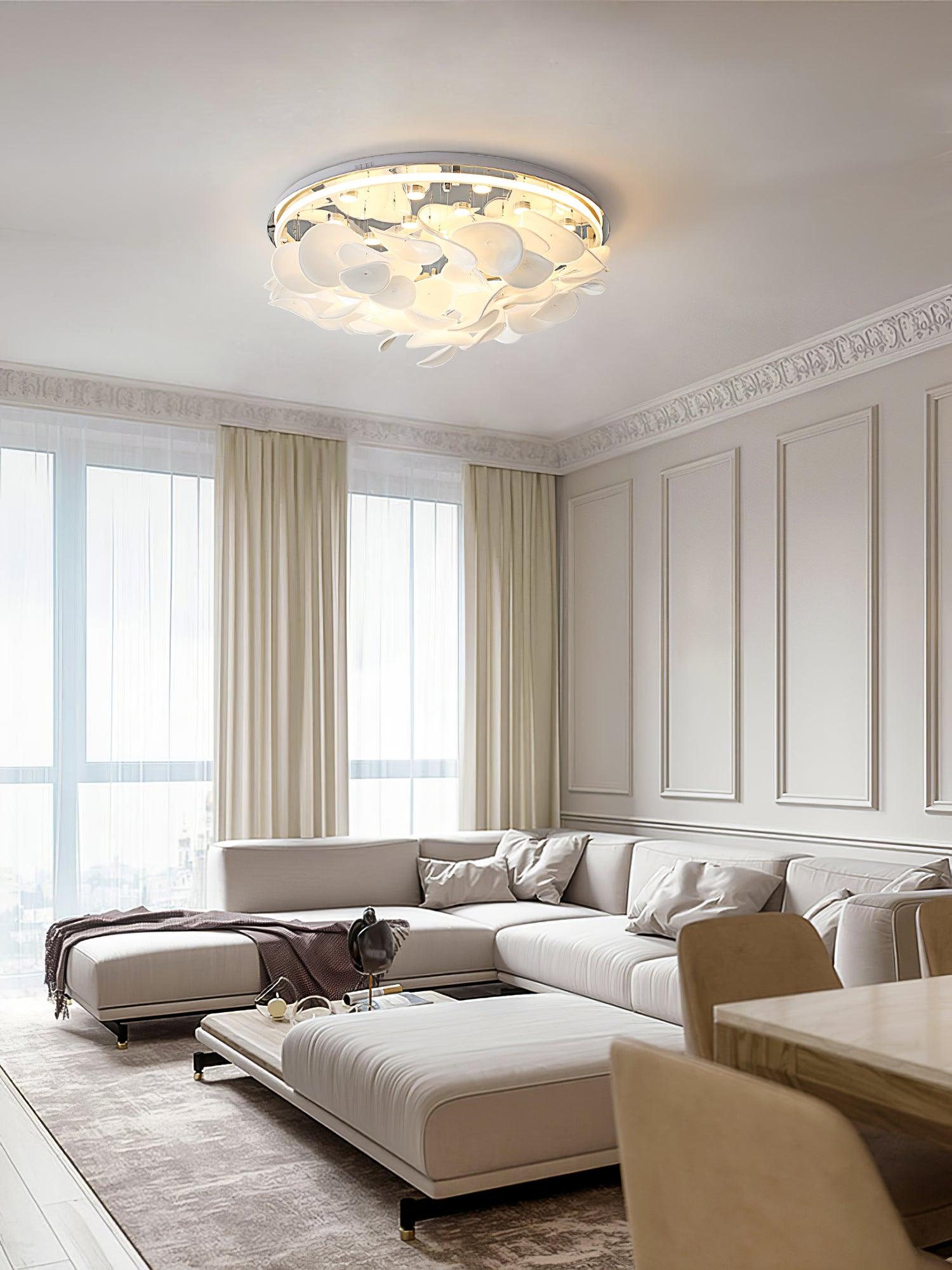 Viraalian French Floral Petal Ceiling Lamp for Modern Homes