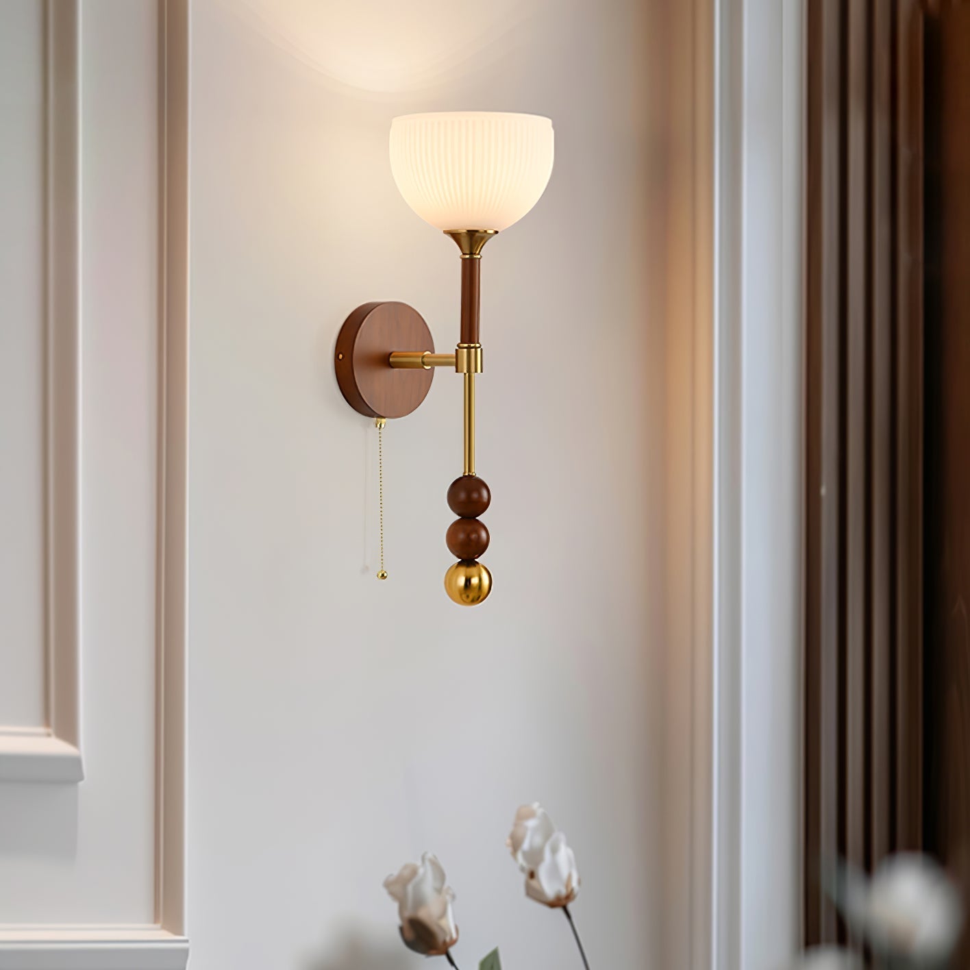 Hilda Roma Elegance Wood Sconce Wall lamp