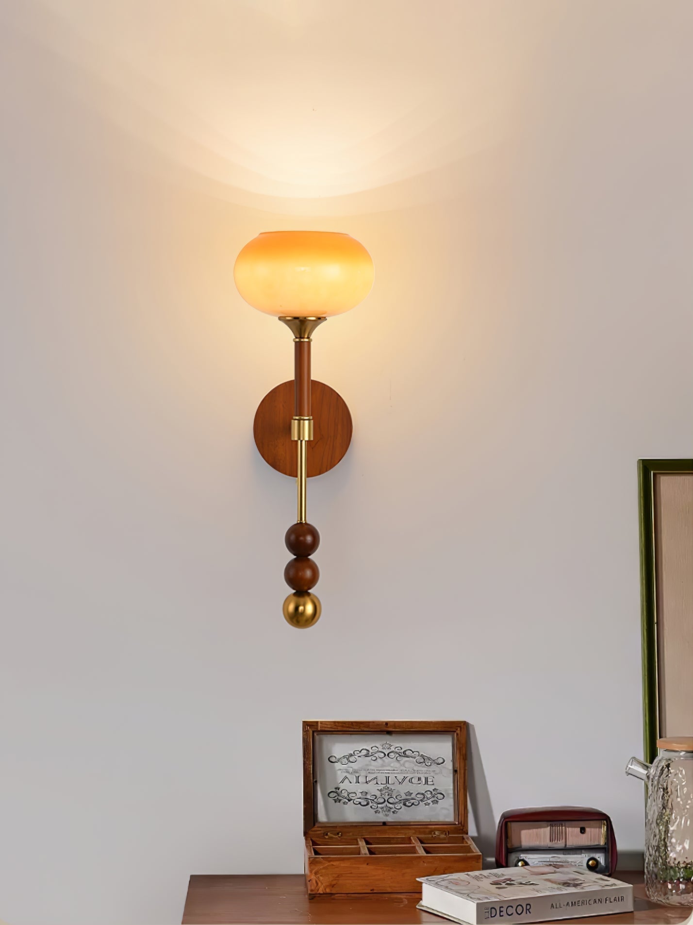 Hilda Roma Elegance Wood Sconce Wall lamp