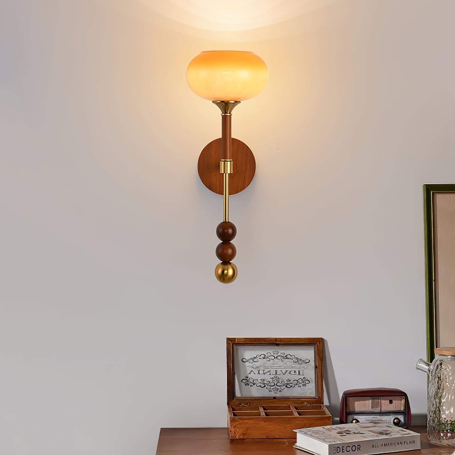 Hilda Roma Elegance Wood Sconce Wall lamp
