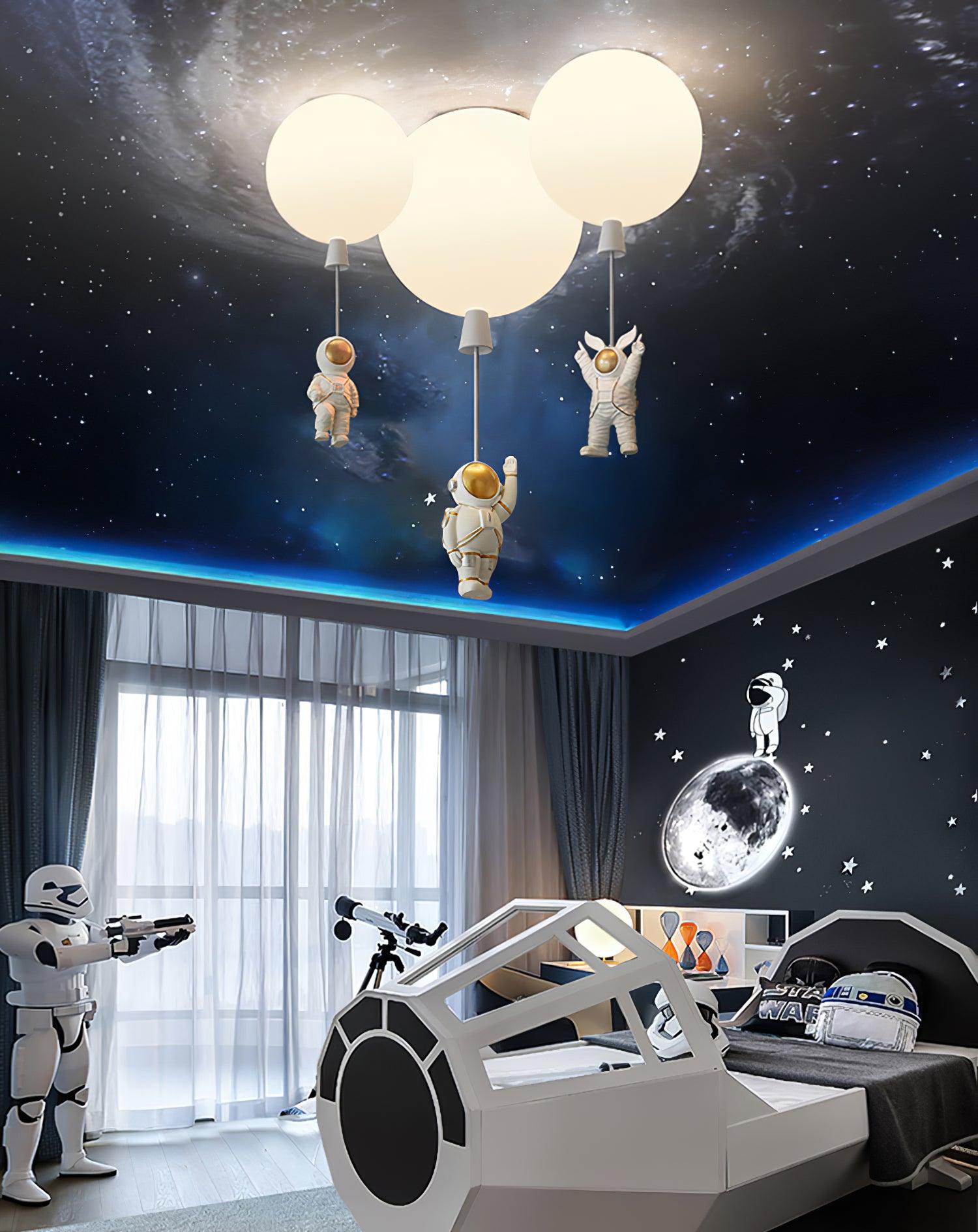 Nirerira Ceiling Light Acrylic Balloon Astronaut Playful Kids Room